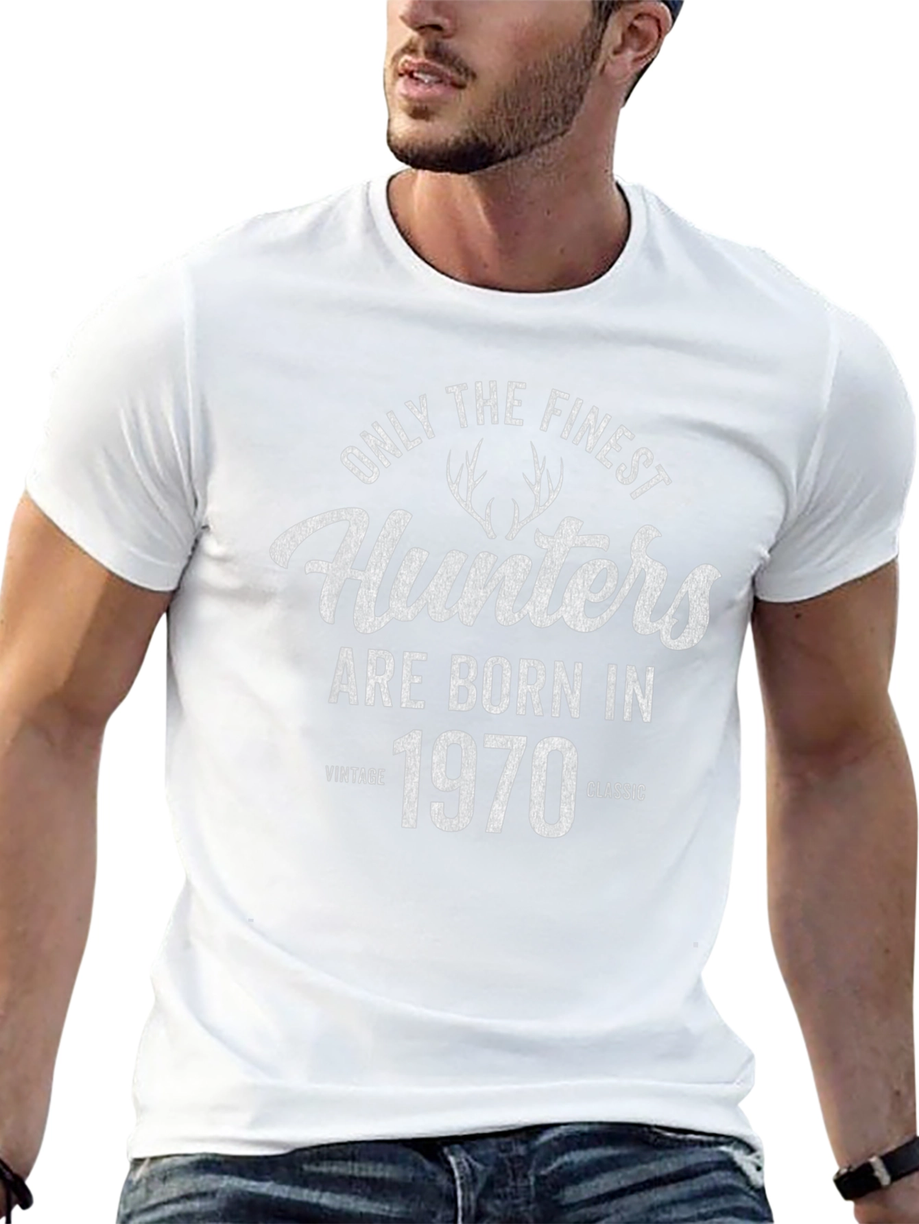 Finest Hunters Born in 1970 Black Graphic Tee