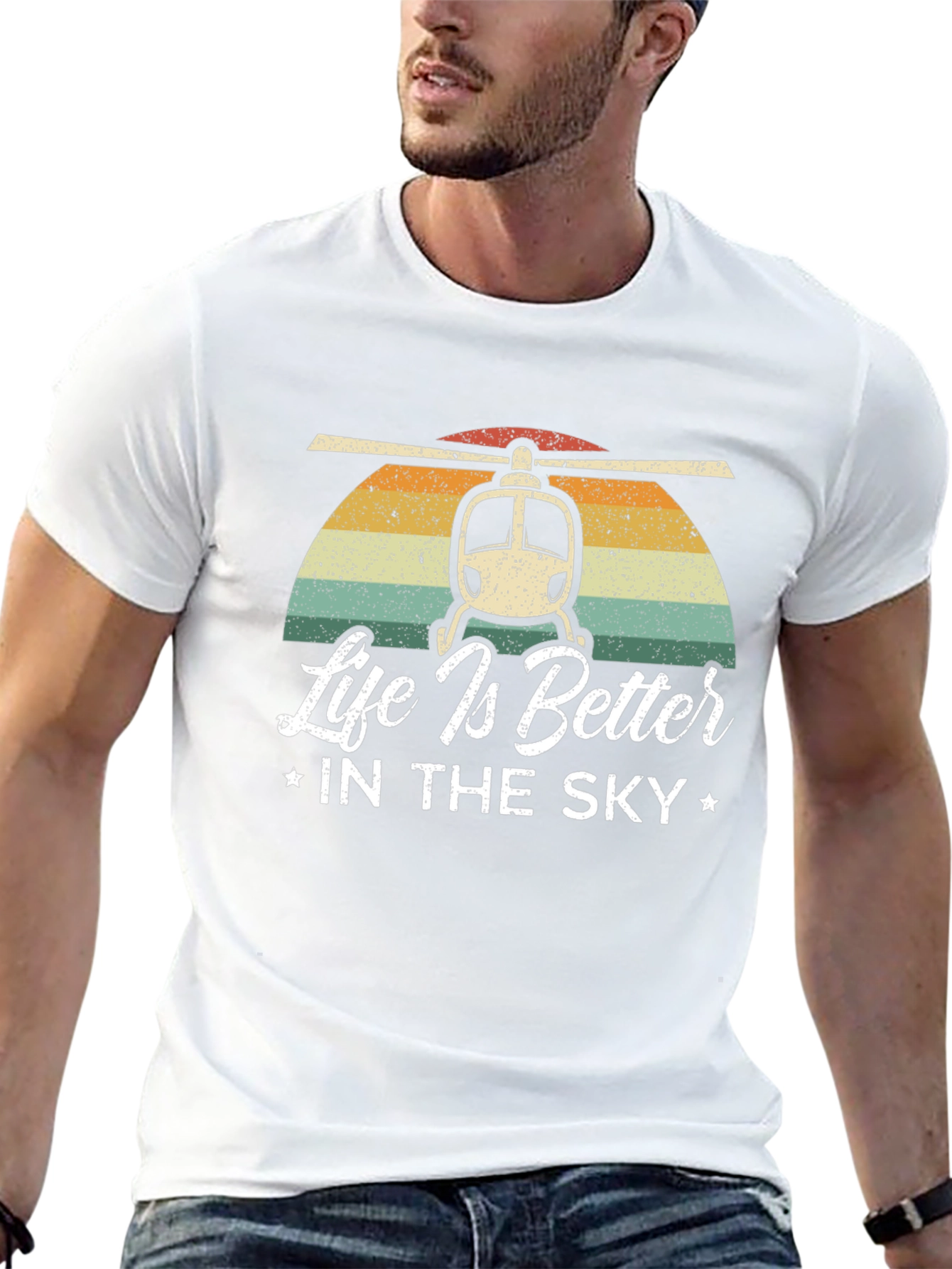 Life is Better in the Sky Helicopter T-Shirt