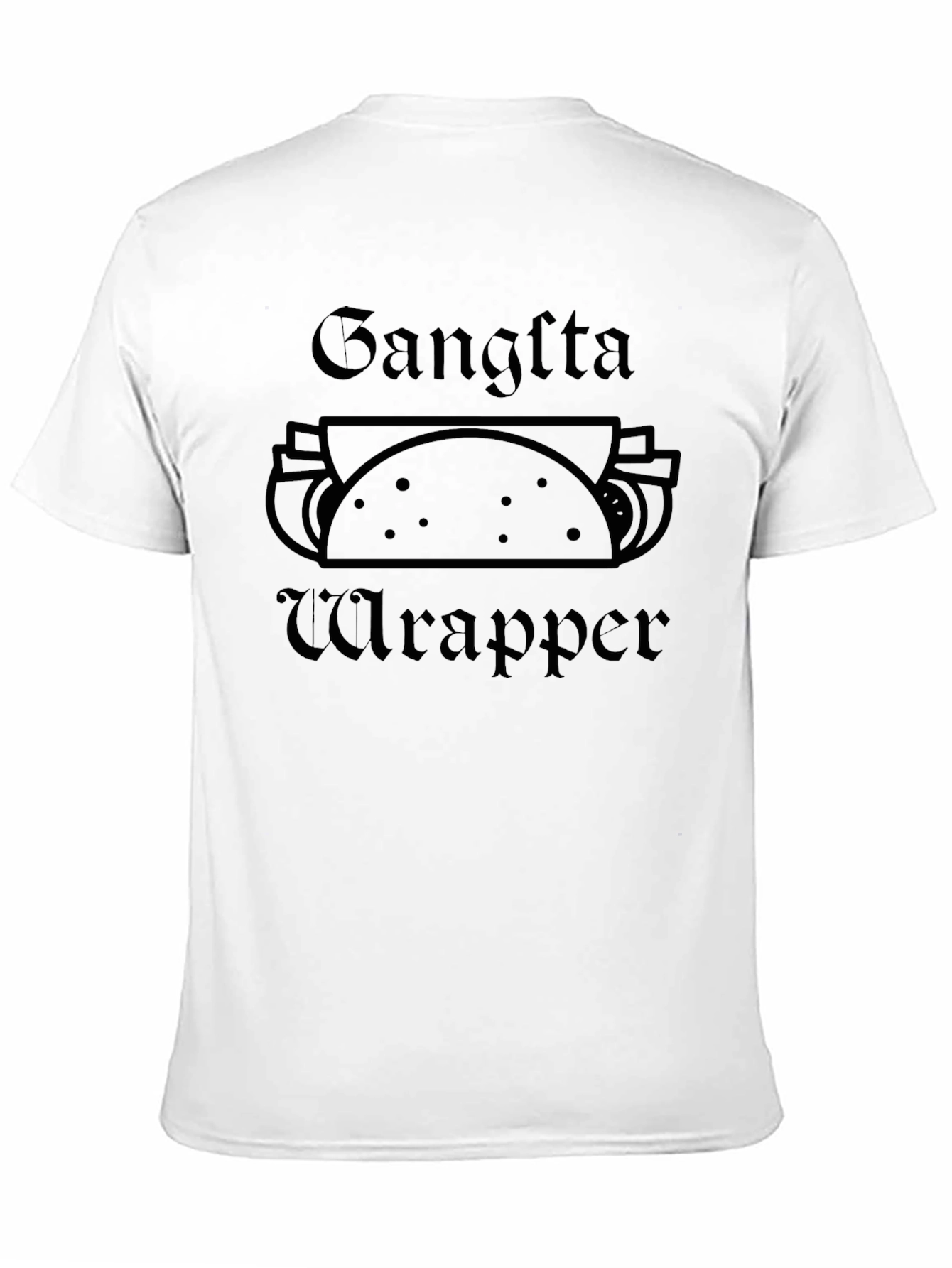 Gangsta Wrapper Black Graphic T-Shirt - Novelty Foodie Tee