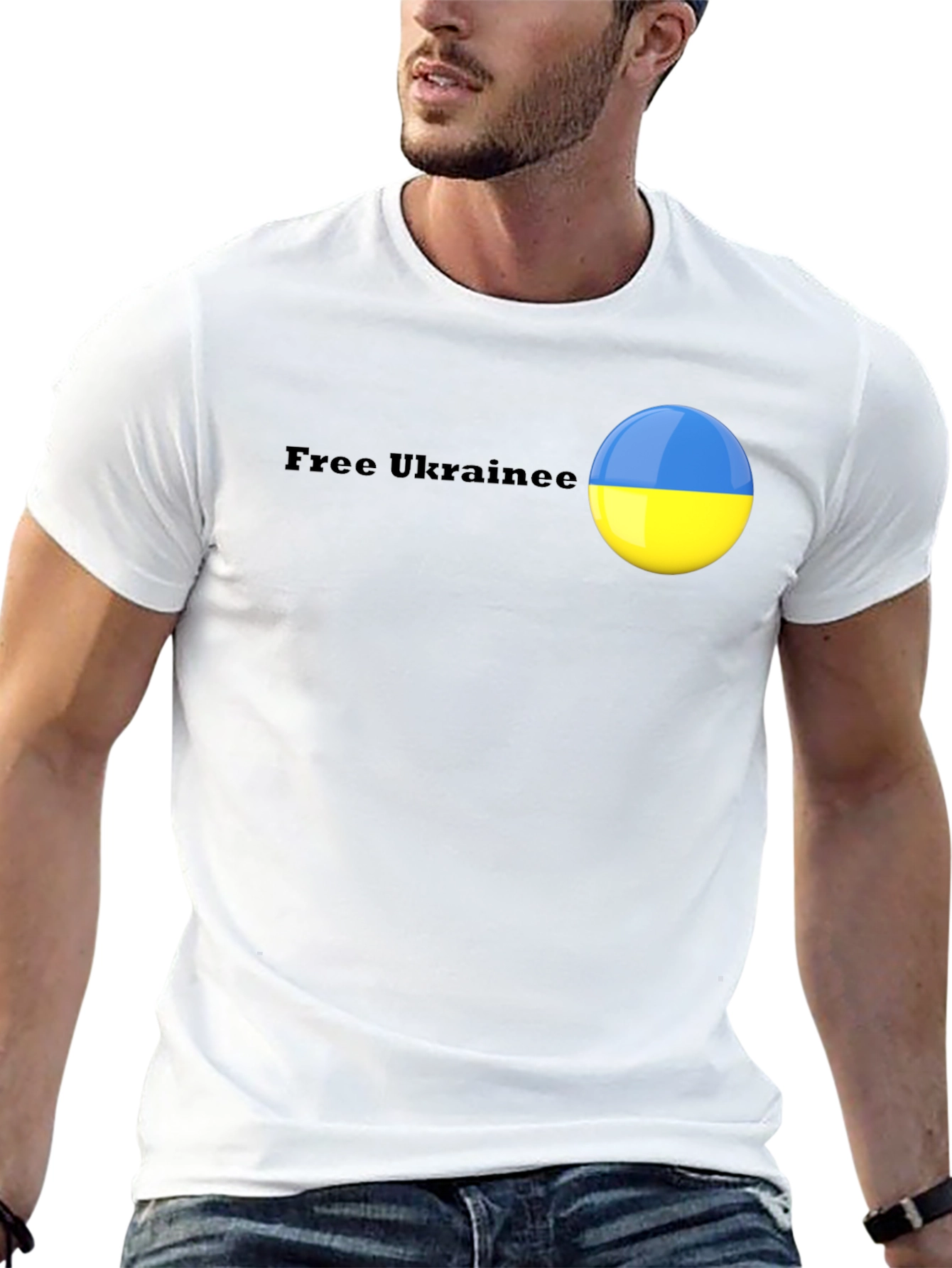 Ukraine Flag Graphic Black T-Shirt