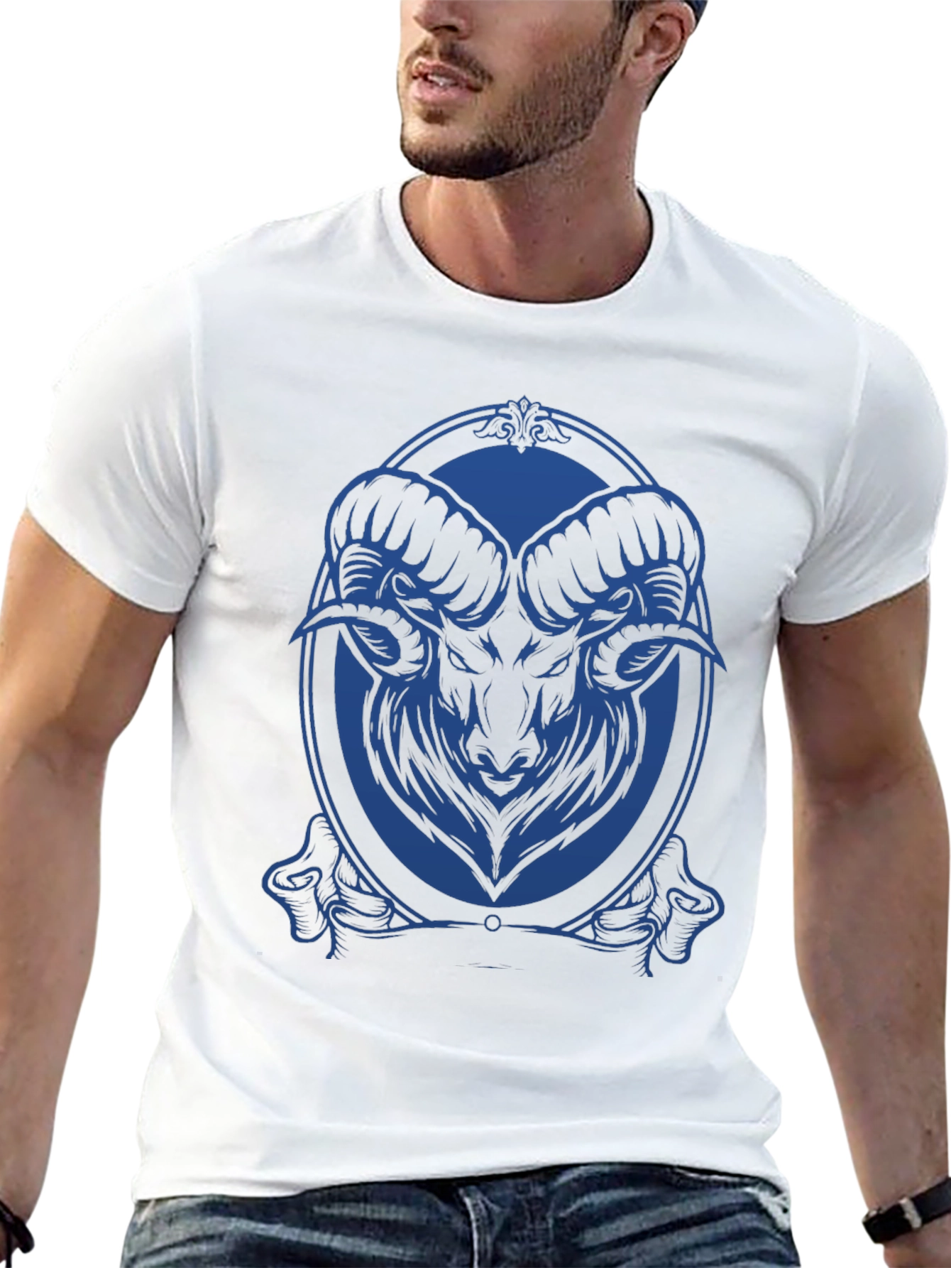 Ram Graphic Tee - Black Cotton Blend