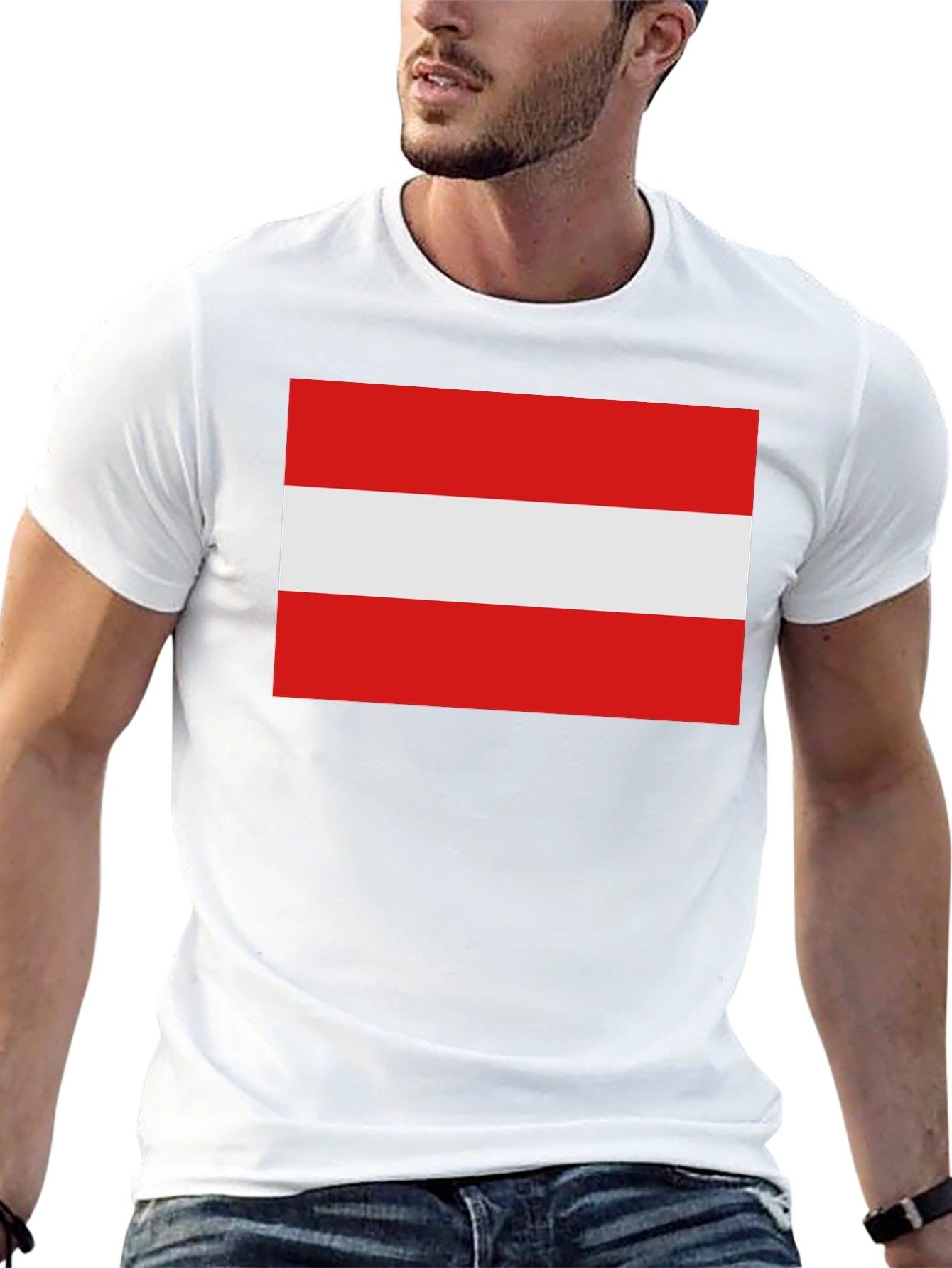 Austrian Flag T-Shirt - Classic Red and White Design
