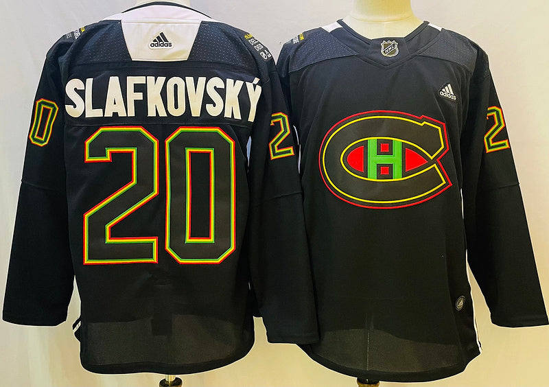 Men's Montreal Canadiens Juraj Slafkosky #20 Black Player Jerseys