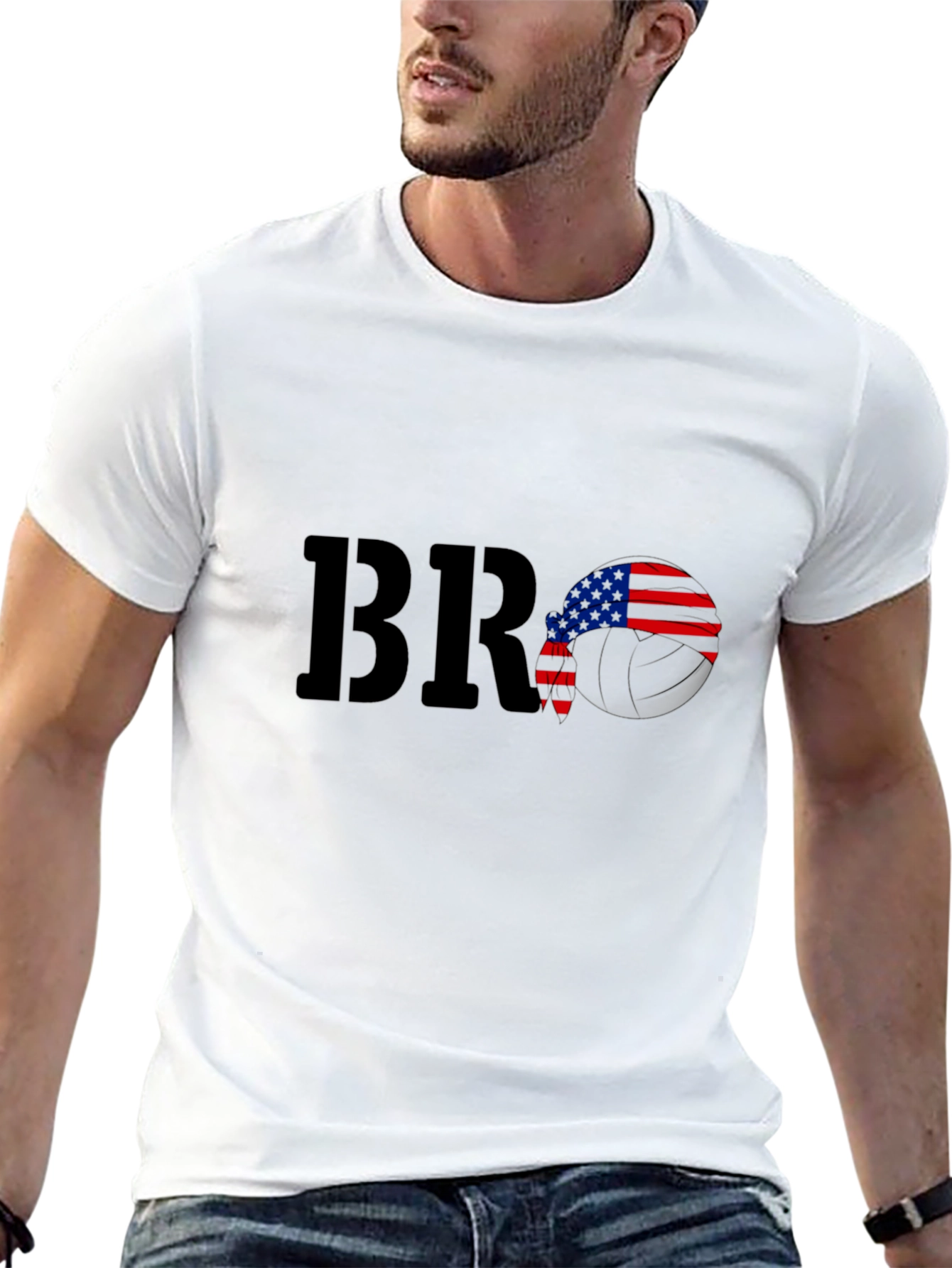 BRO Patriotic Volleyball Graphic Tee