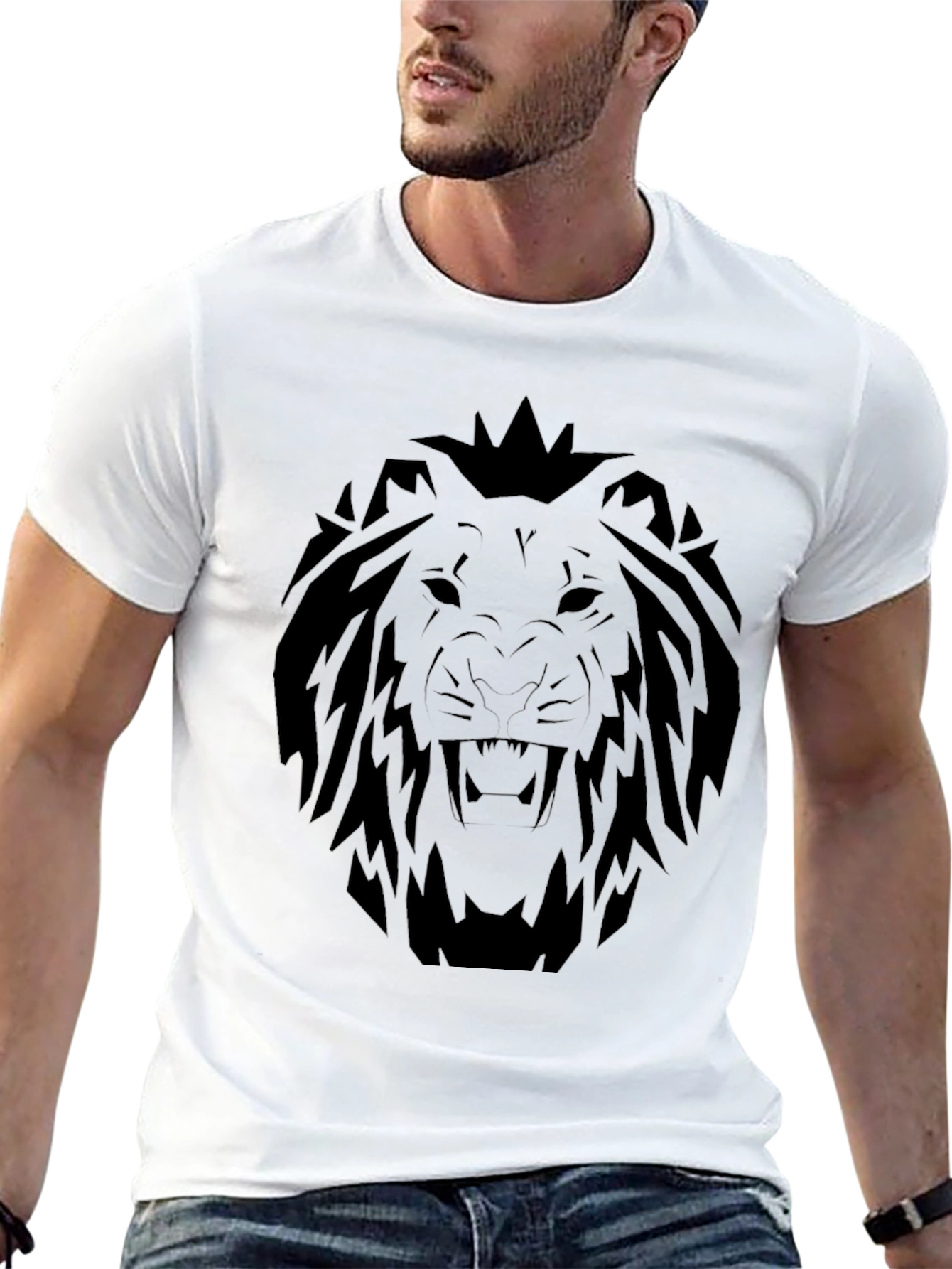 Lion Graphic T-Shirt - Bold Black Tee