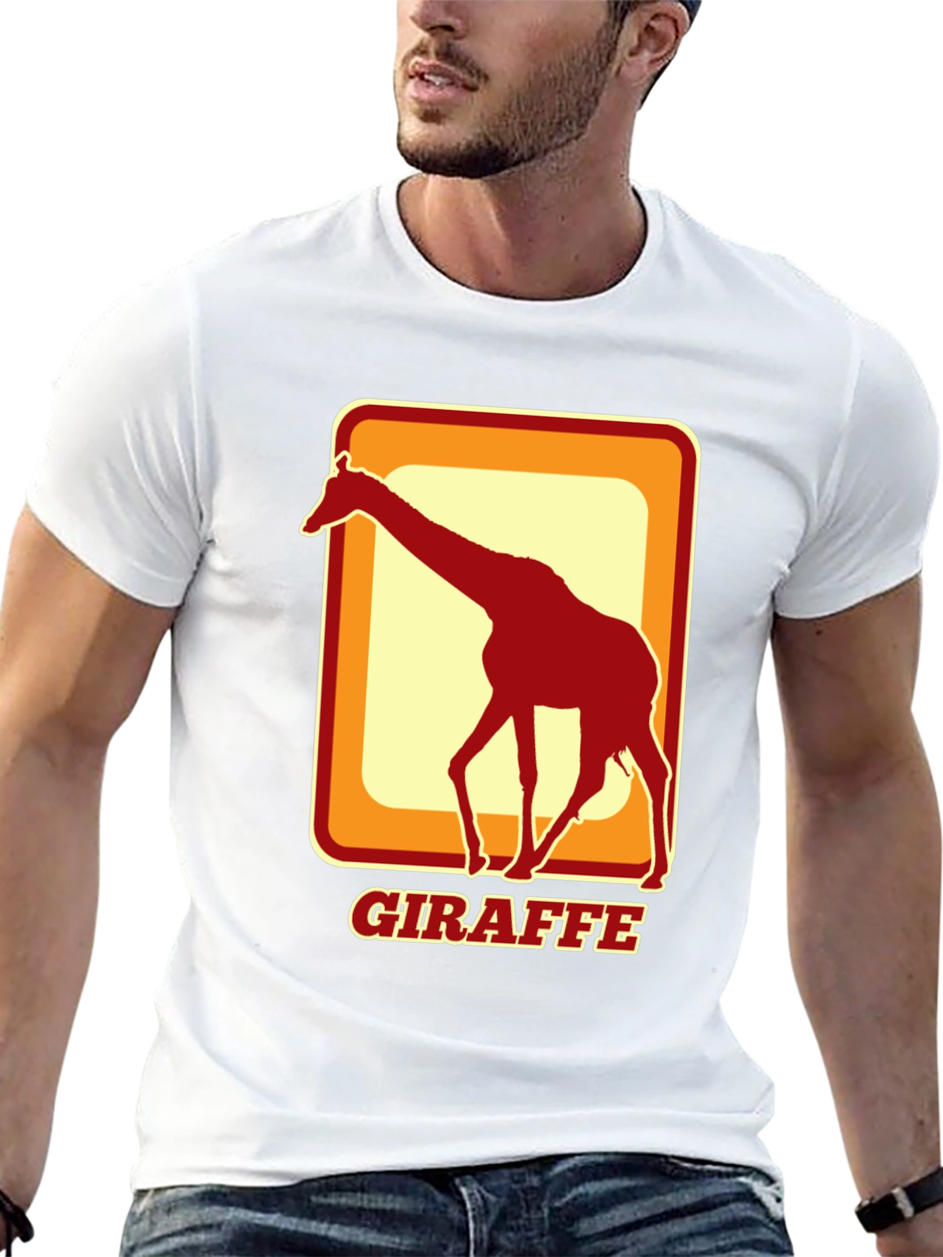 Giraffe Retro Style T-Shirt - Cool Animal Tee