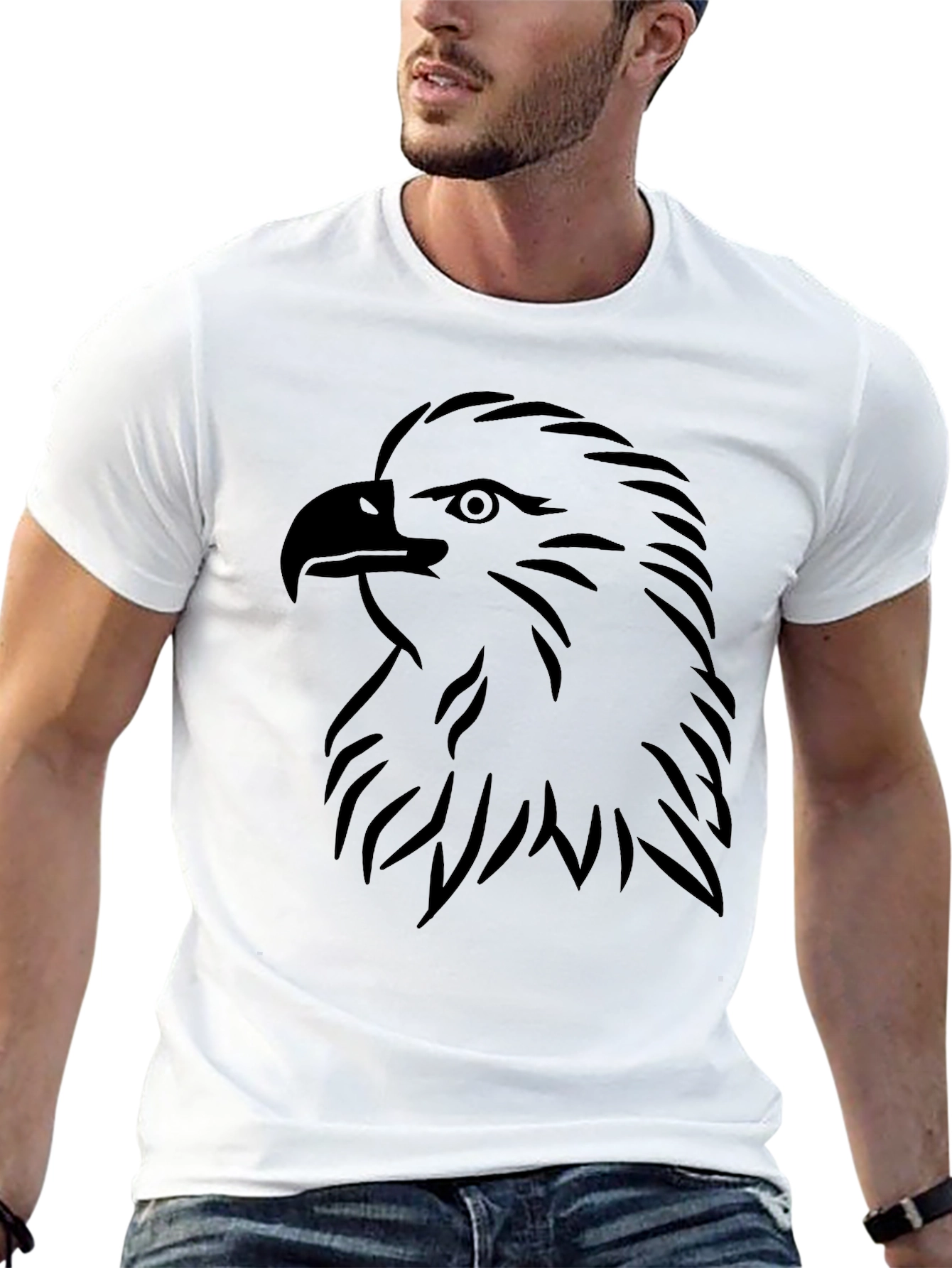 Eagle Head Graphic Black T-Shirt