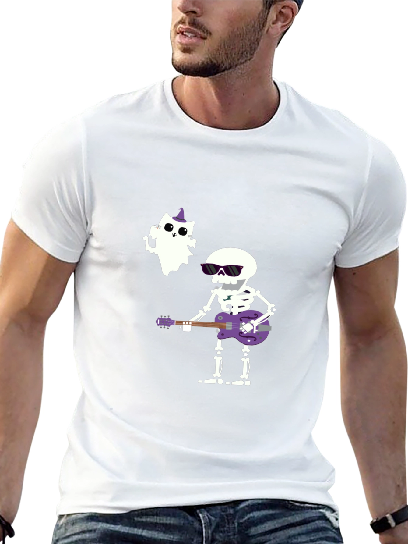 Halloween Skeleton Guitar T-Shirt