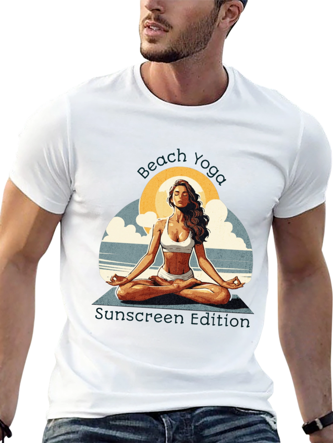 Beach Yoga T-Shirt - Sunscreen Edition