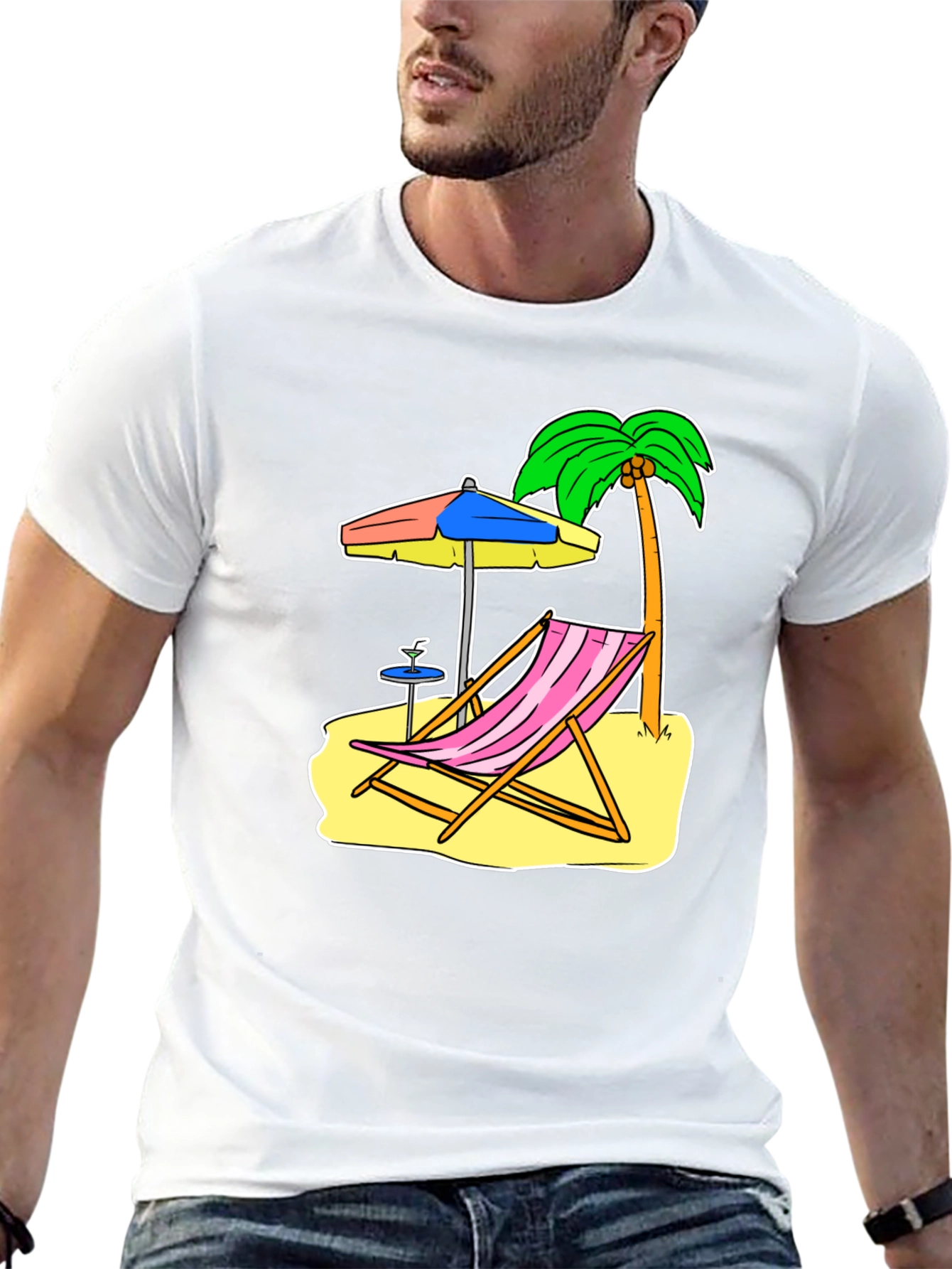 Beach Scene Graphic Tee - Relax in Style