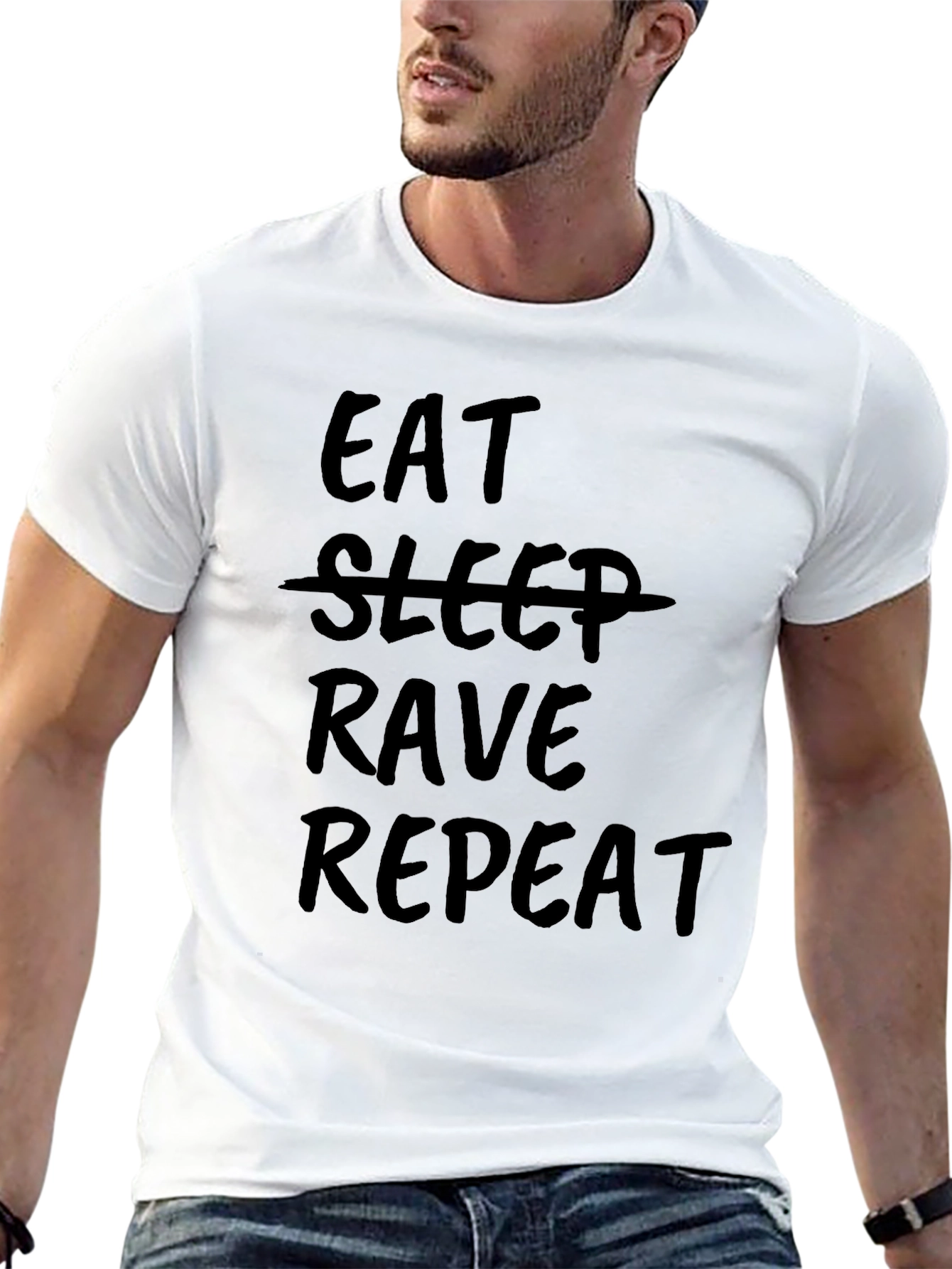 Eat Rave Repeat Black Graphic Tee