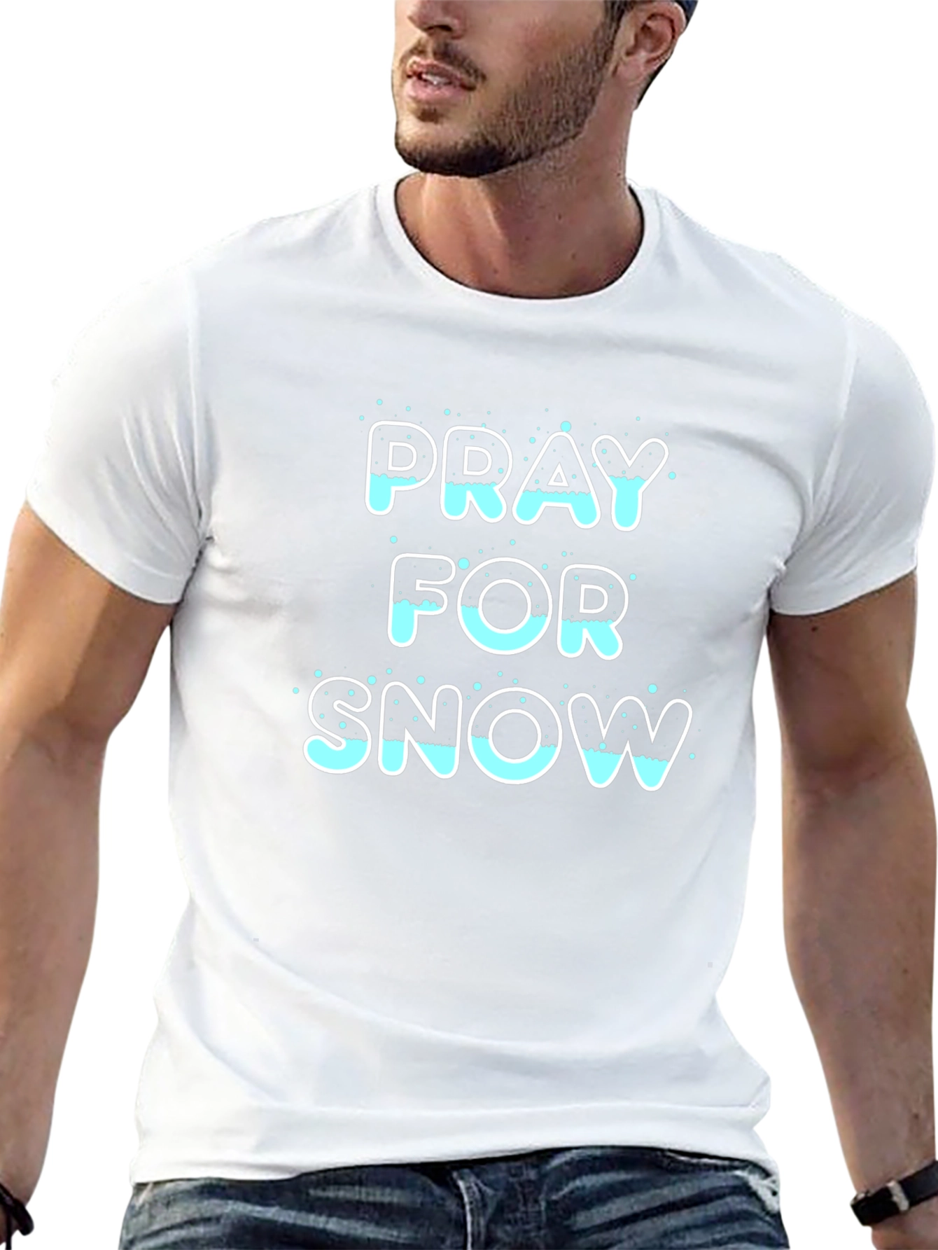 Pray for Snow T-Shirt - Black Graphic Tee