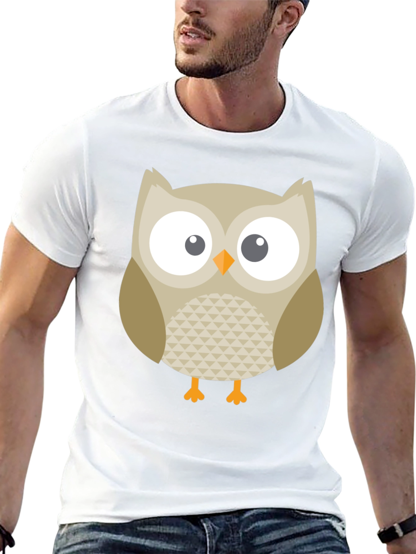 Owl Graphic Print Black T-Shirt