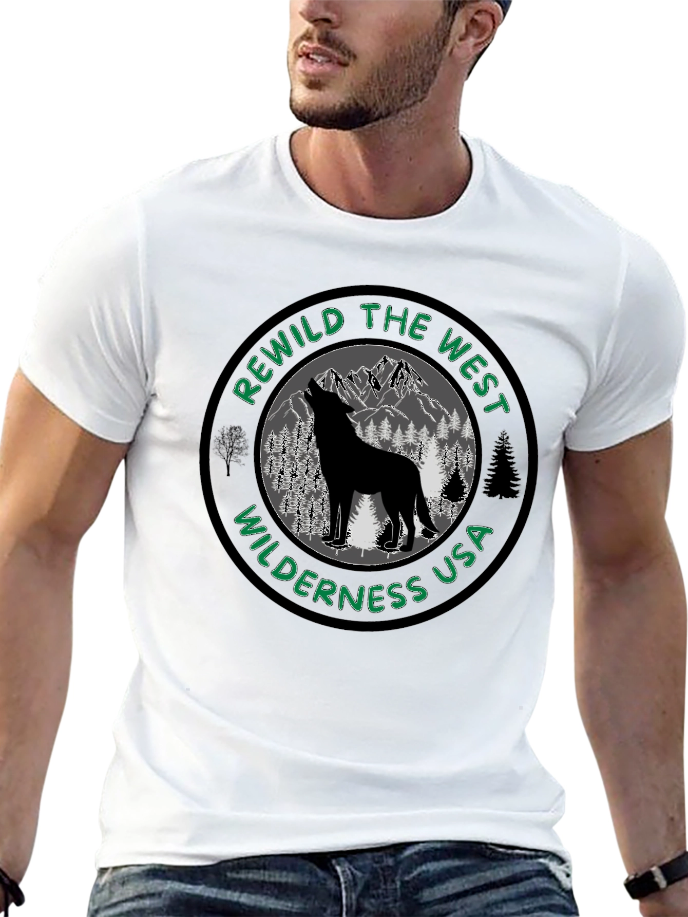 Rewild the West Wilderness USA Black T-Shirt