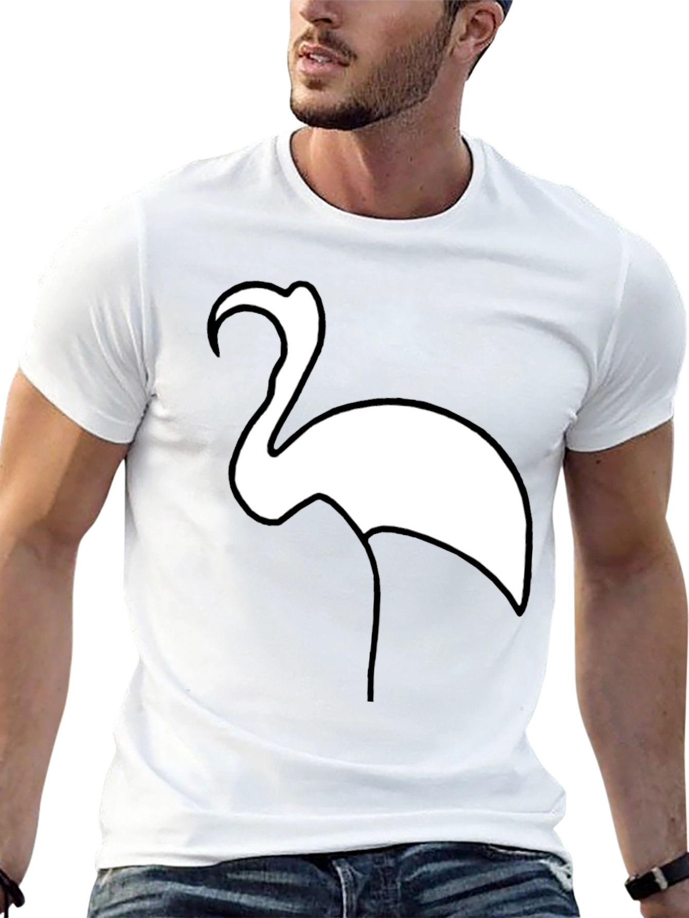 Flamingo Graphic Tee - Casual Black T-Shirt