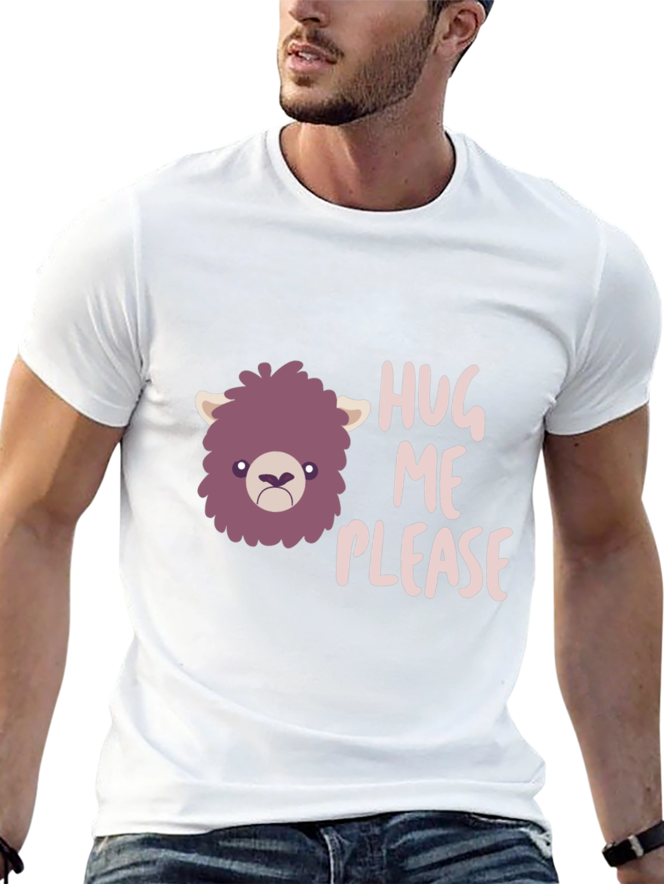 Hug Me Please Graphic Tee - Funny Llama T-Shirt