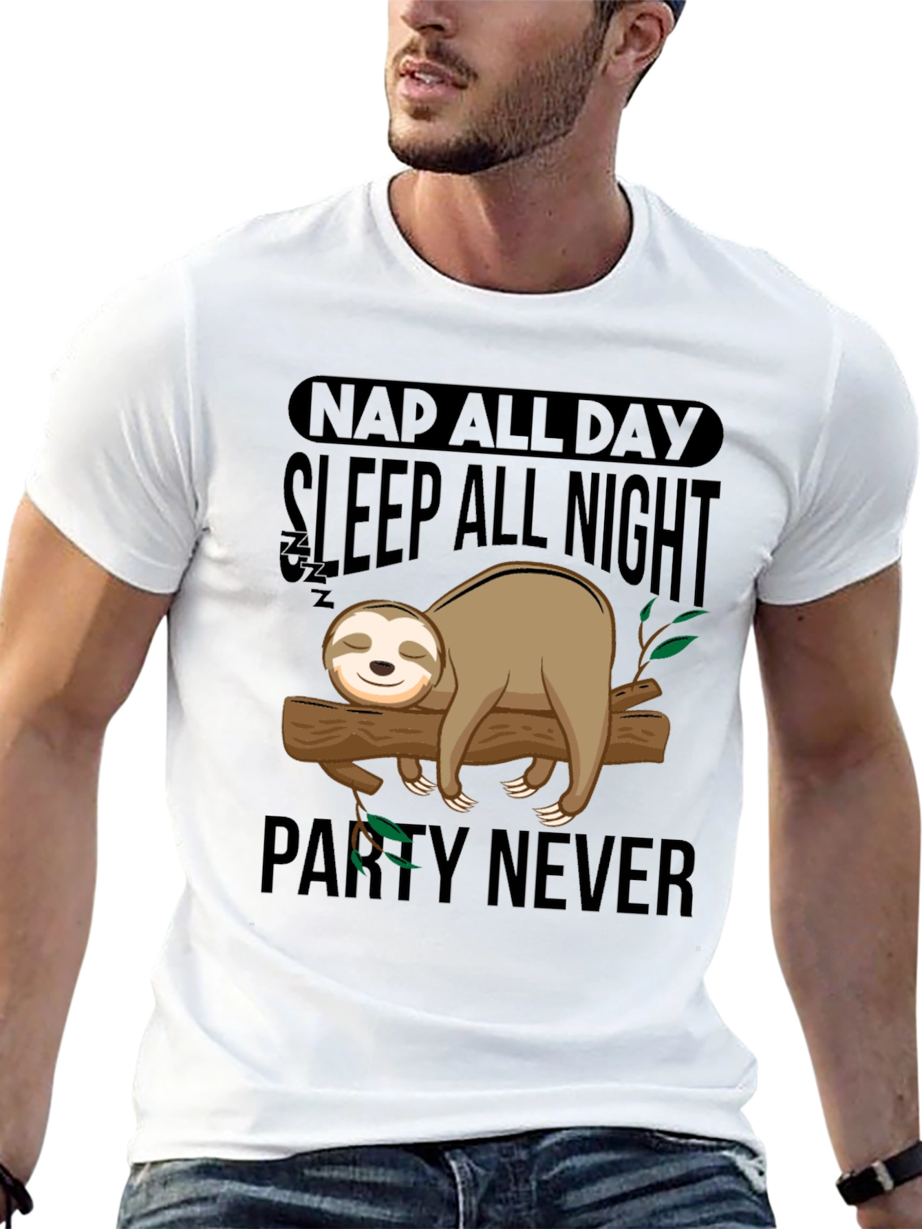 Nap All Day Sloth Graphic T-Shirt