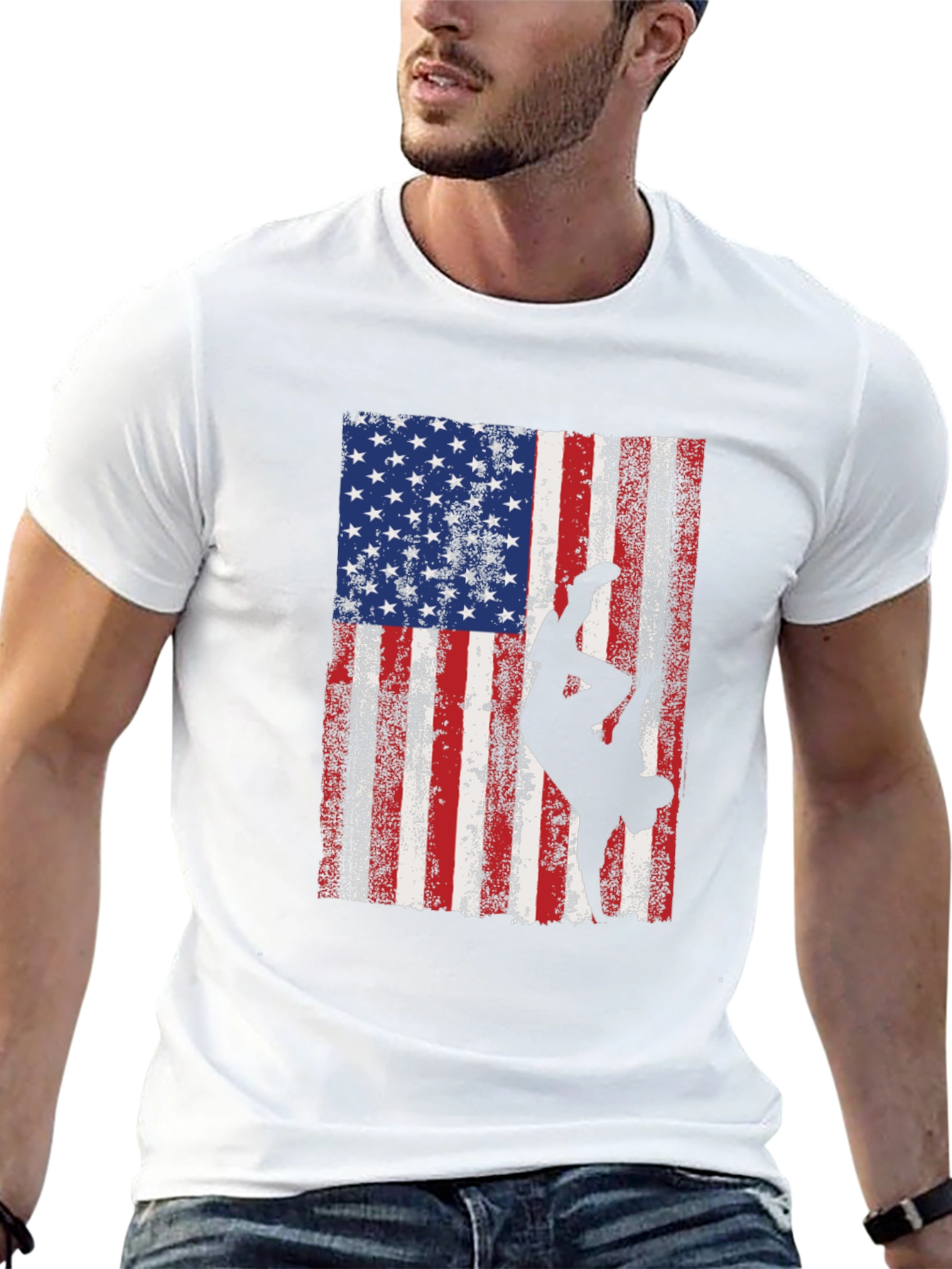 American Flag Breakdancer Graphic Tee