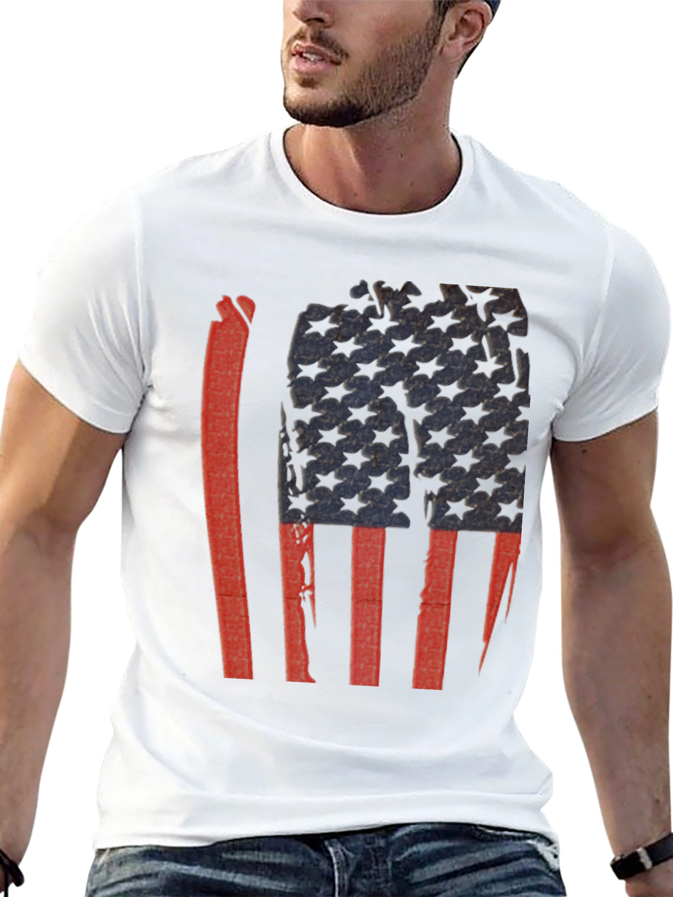 Distressed American Flag Graphic Tee
