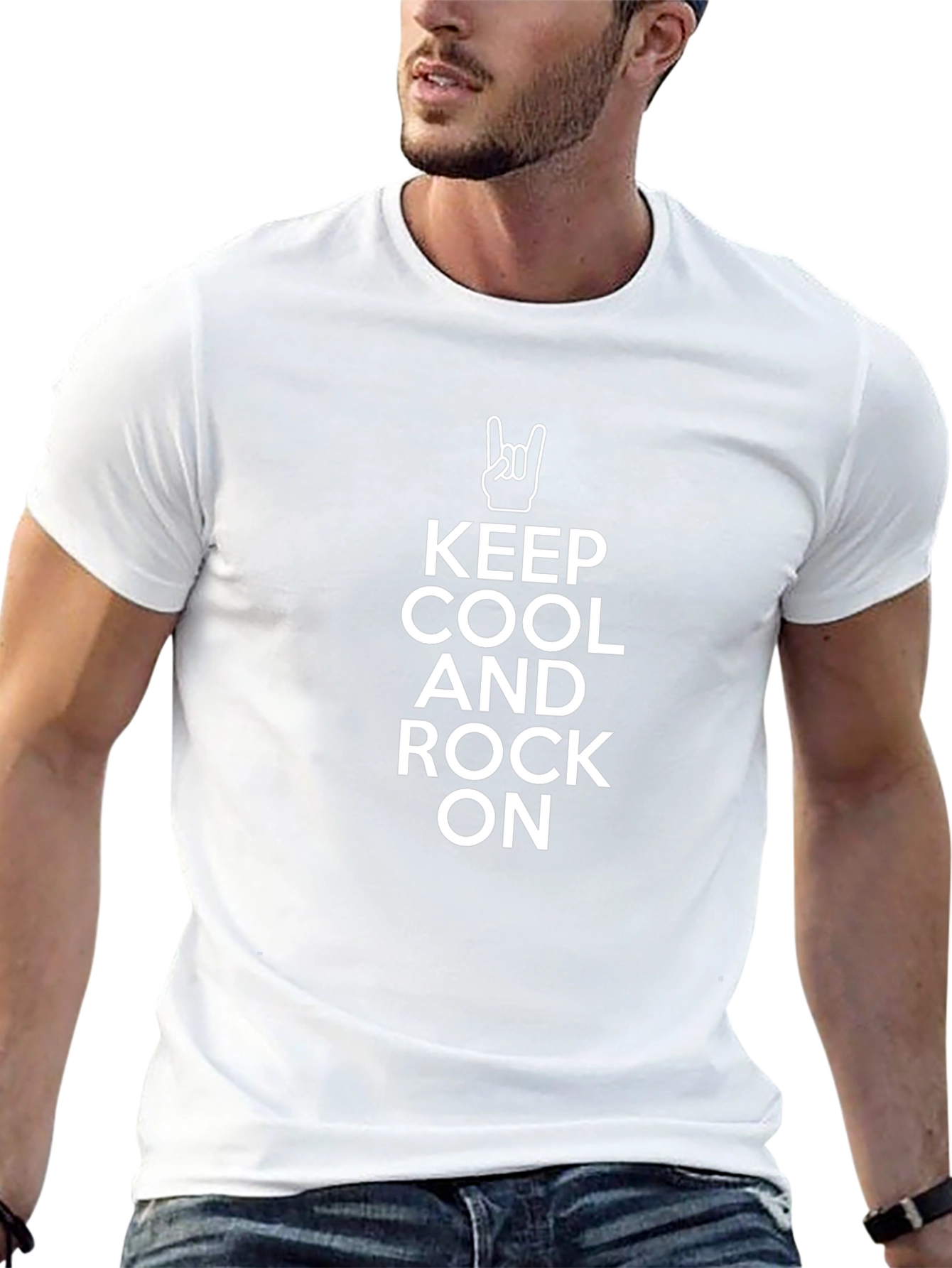 Keep Cool and Rock On Black Graphic Tee
