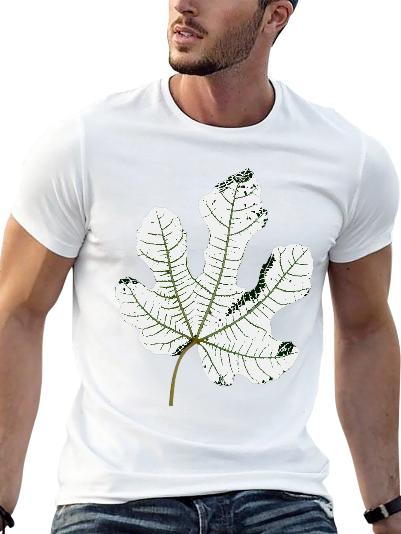 Fig Leaf Graphic Tee - Stylish Unisex Black T-Shirt