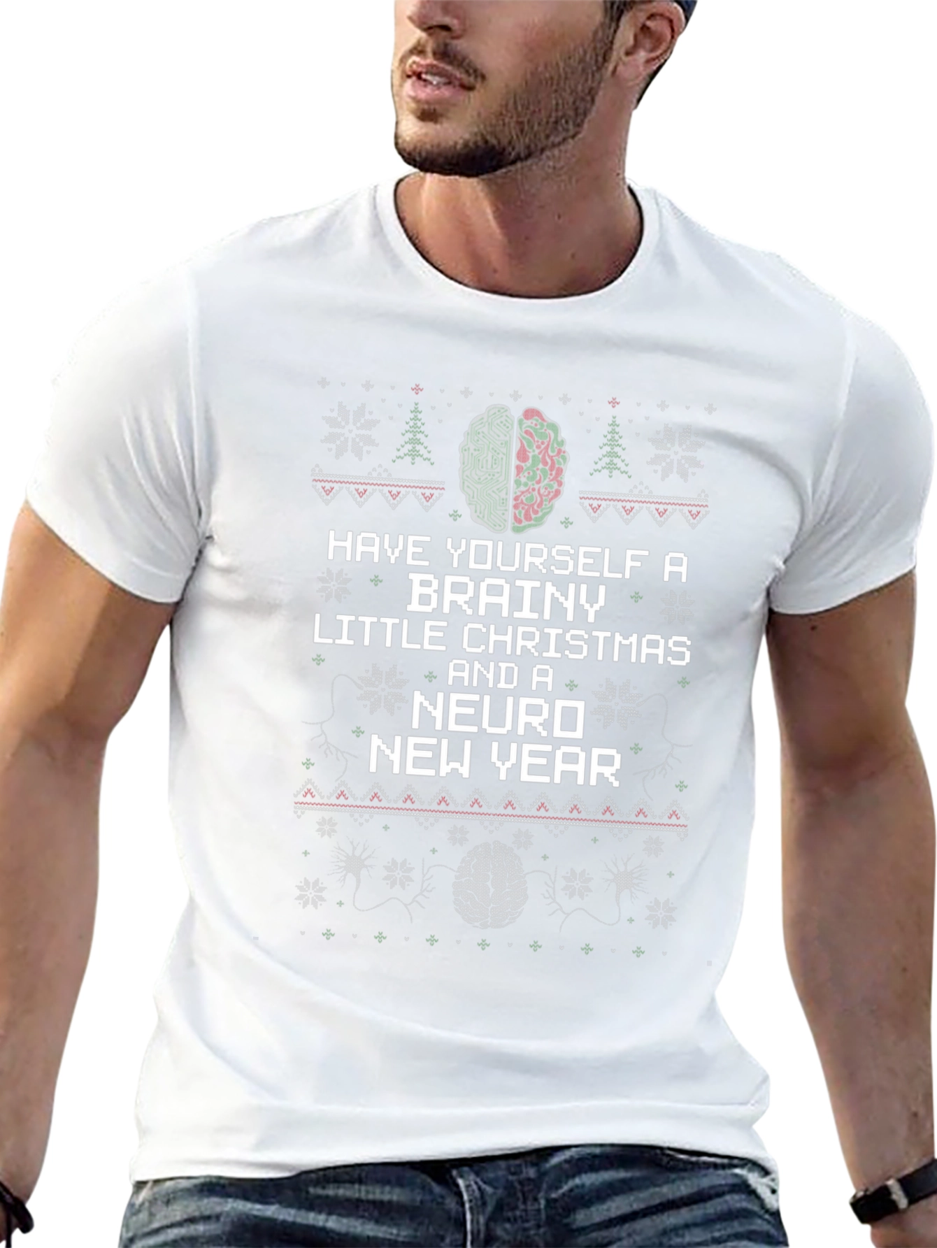 Brainy Christmas Neuro New Year T-Shirt