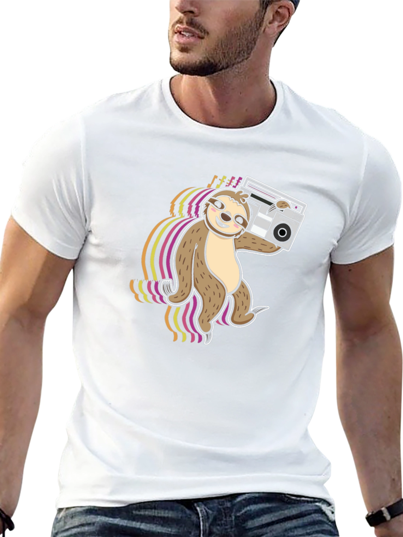 Sloth DJ T-Shirt - Black Graphic Tee
