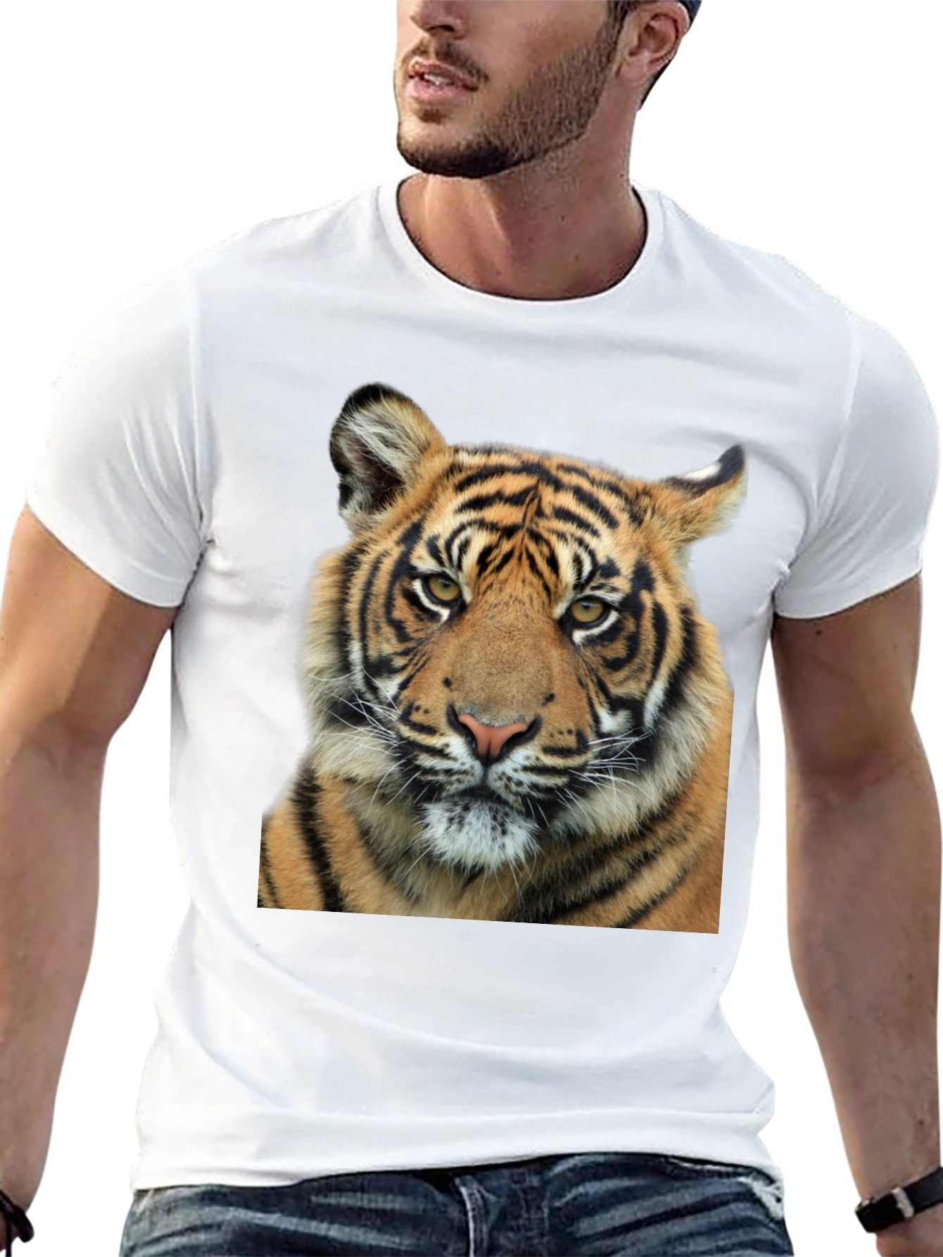 Tiger Graphic Print Black T-Shirt