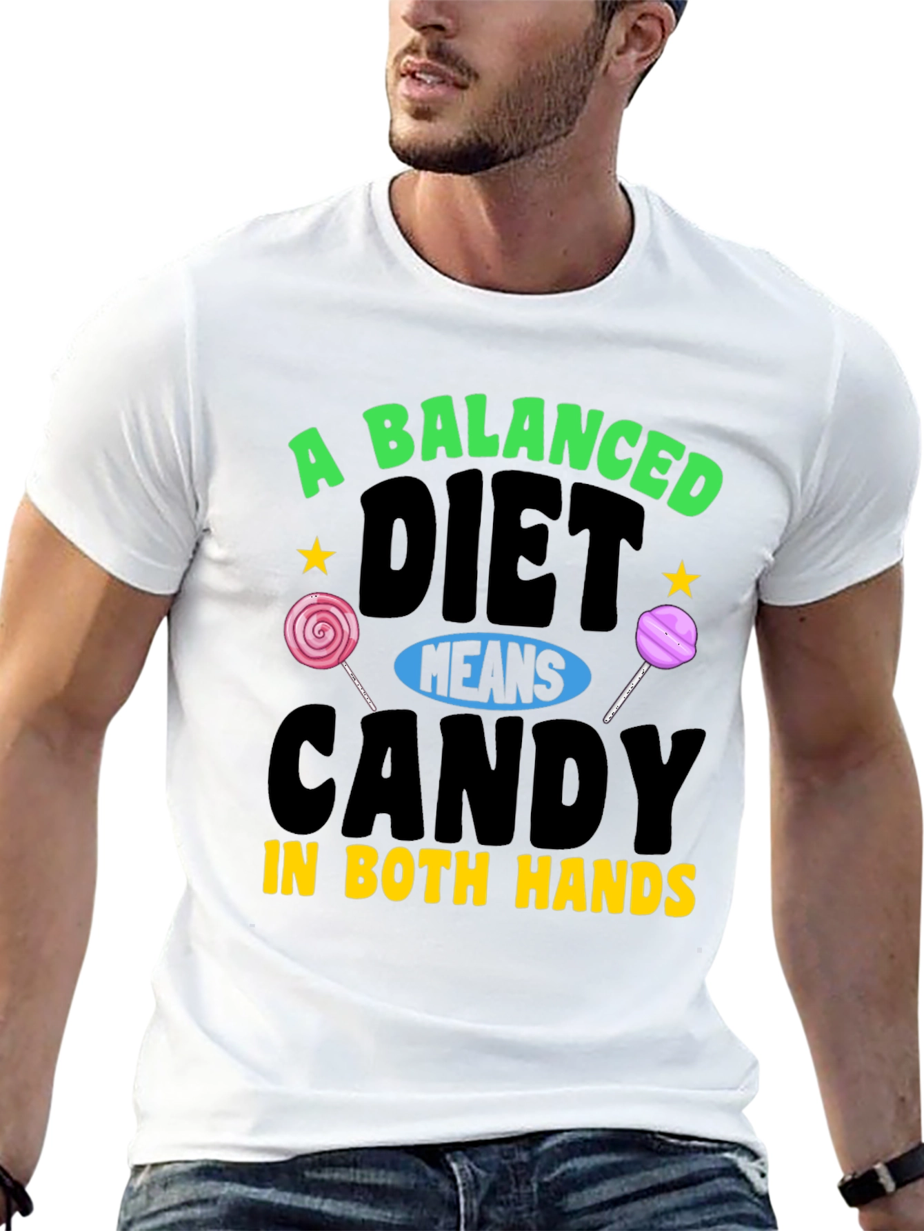 Balanced Diet Candy T-Shirt Funny Graphic Tee
