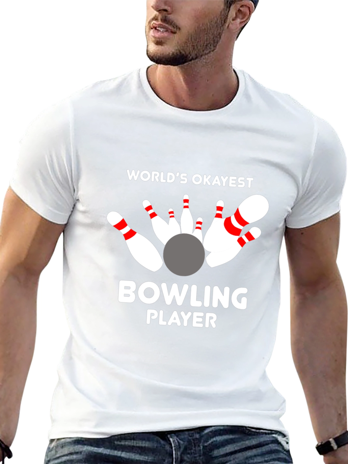 Worlds Okayest Bowling Player Graphic T-Shirt