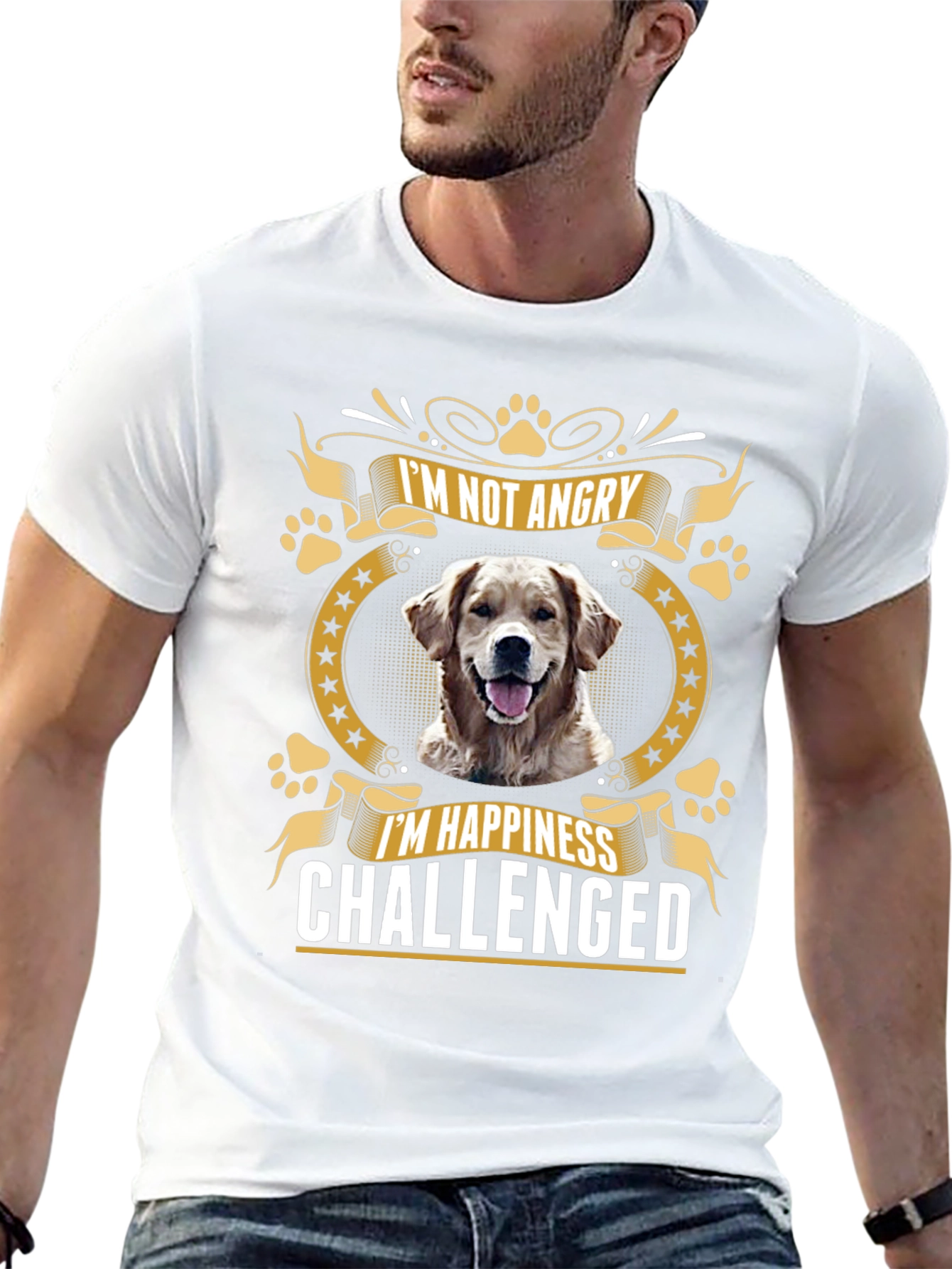 Im Not Angry Im Happiness Challenged Dog Lover T-Shirt