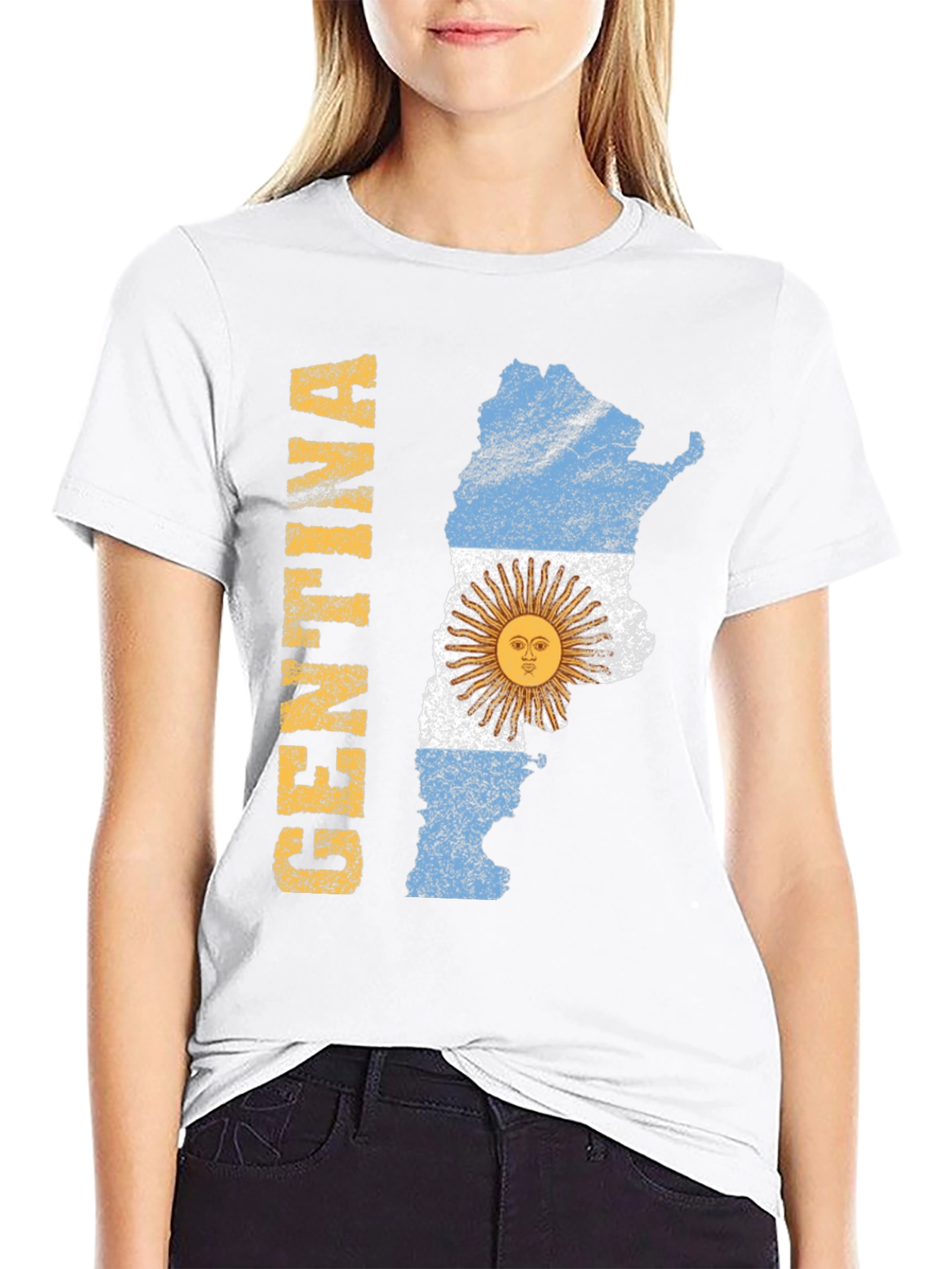 Argentina Flag Map Graphic T-Shirt