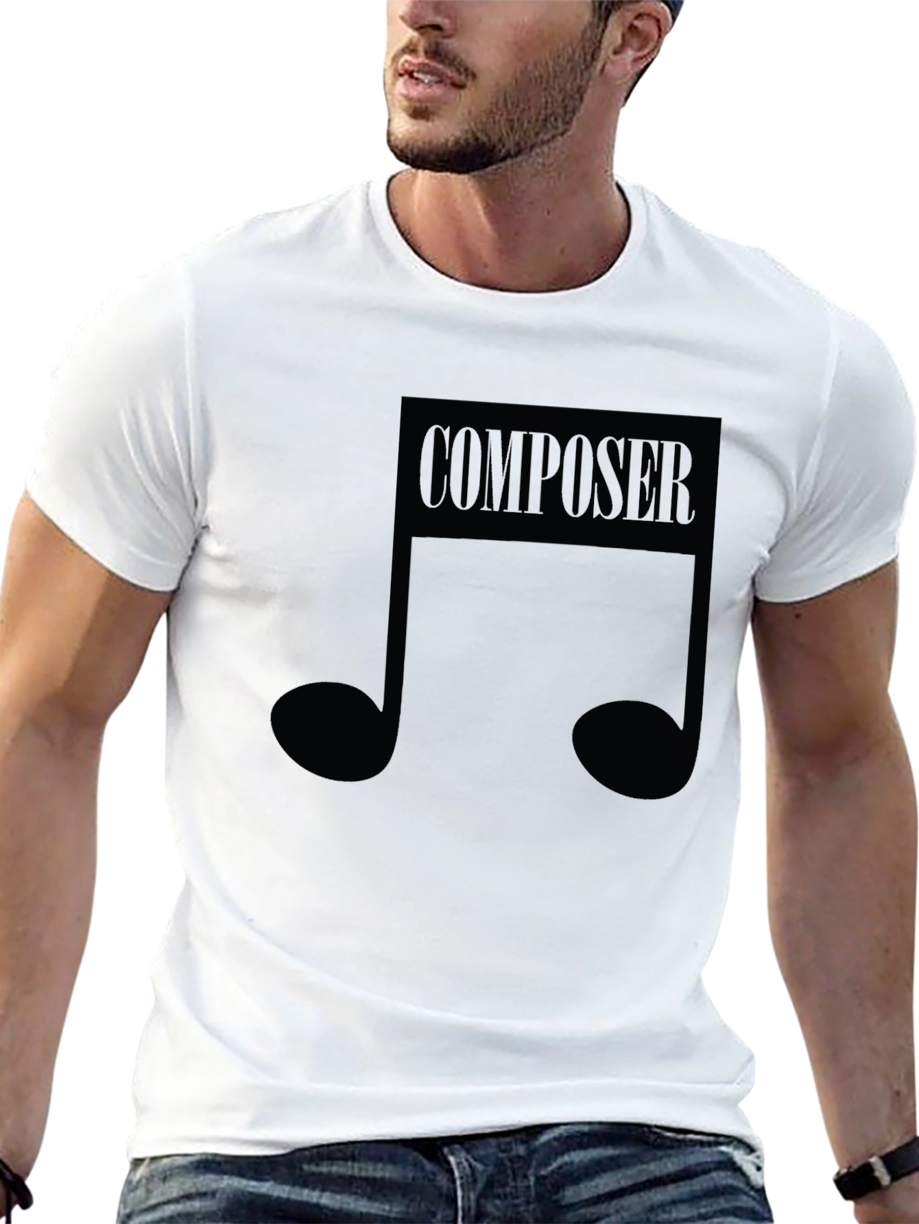 Composer Music Note Graphic Black T-Shirt