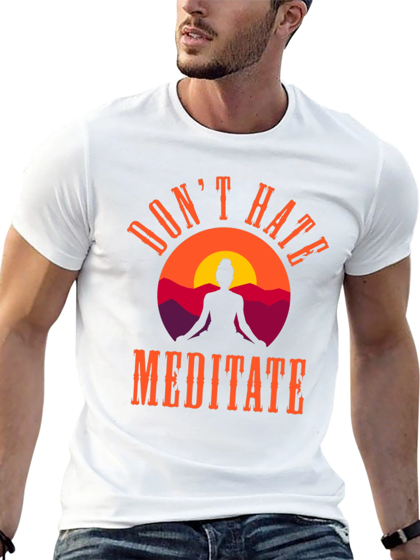 Dont Hate Meditate Graphic Tee - Black