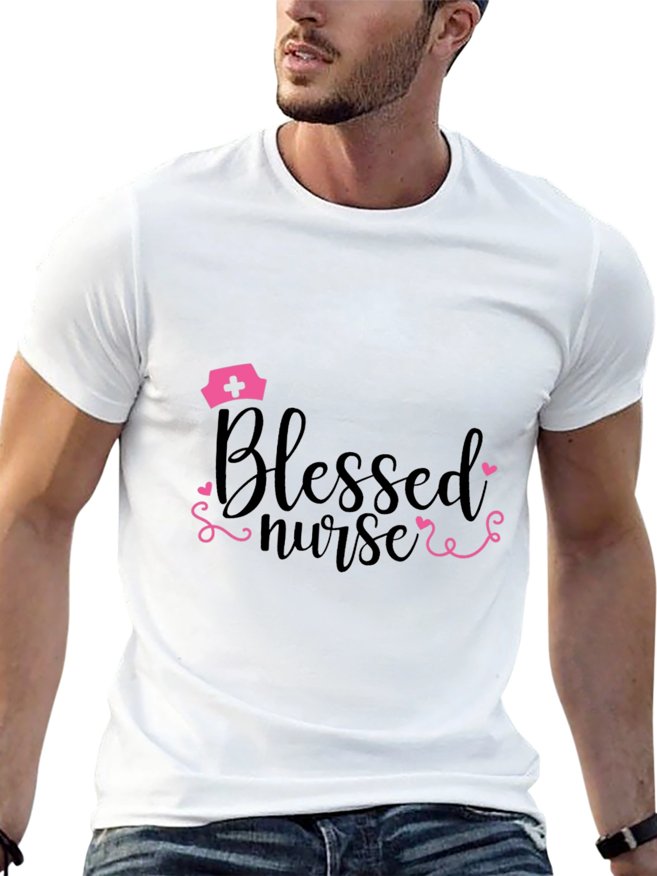 Blessed Nurse Graphic T-Shirt - Black