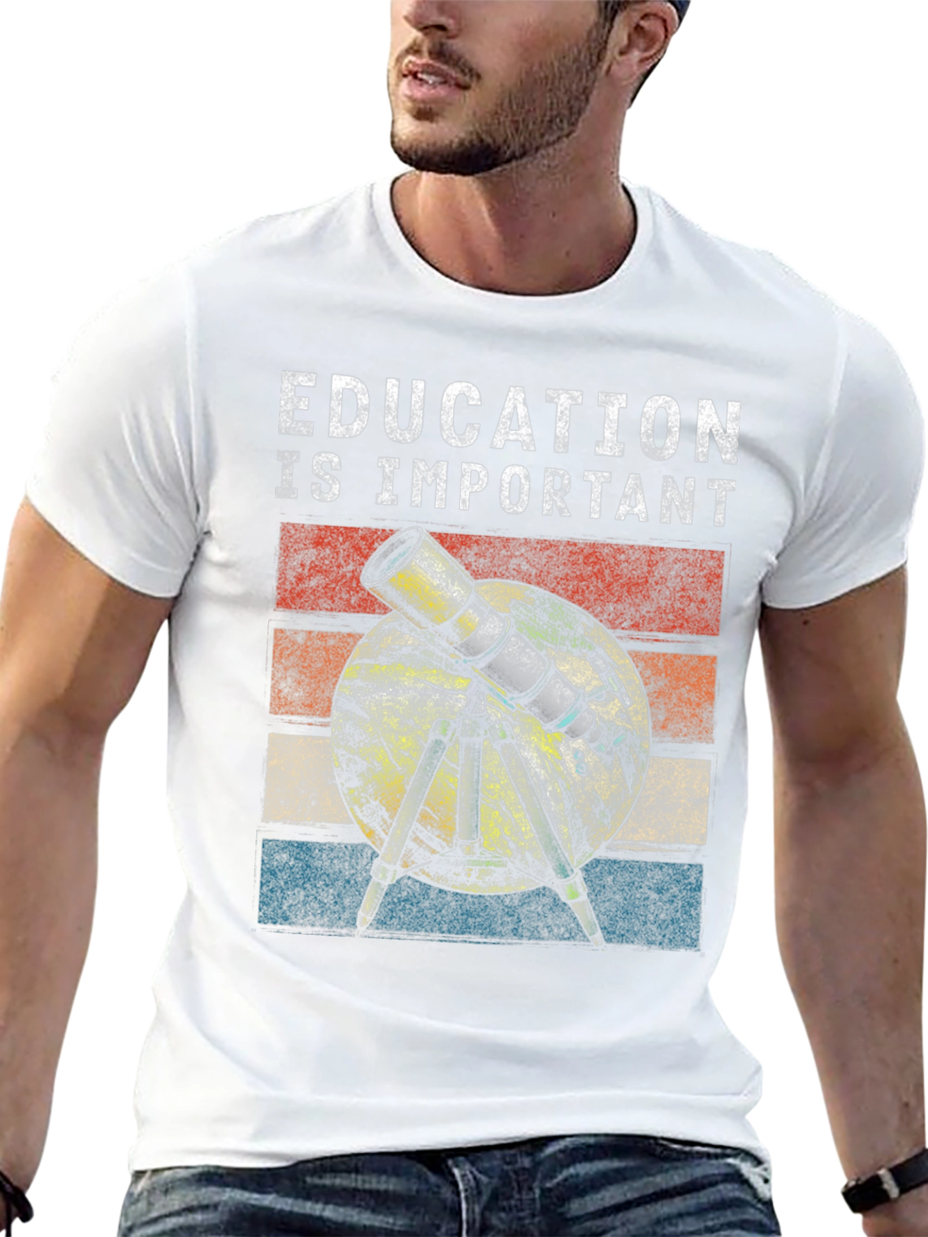 Education is Important Telescope Graphic Tee