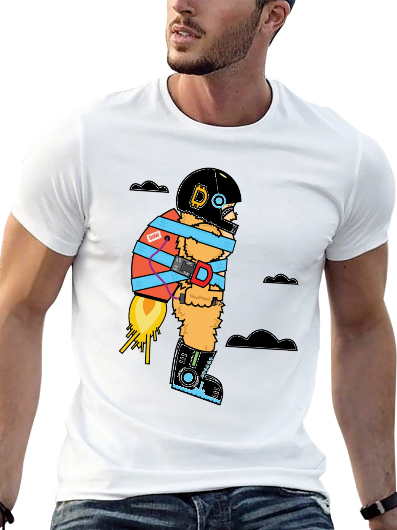Bitcoin Rocket Man T-Shirt - Crypto to the Moon!