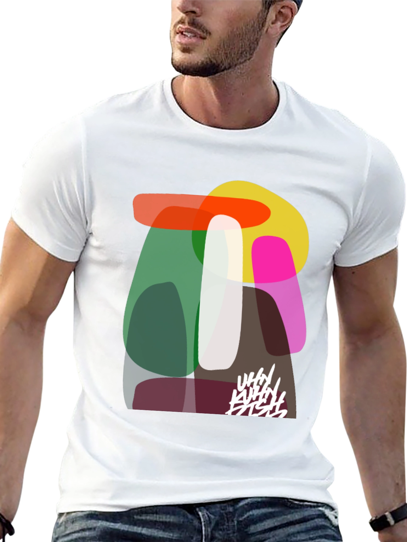 Abstract Graphic Print Tee - Modern Art T-Shirt