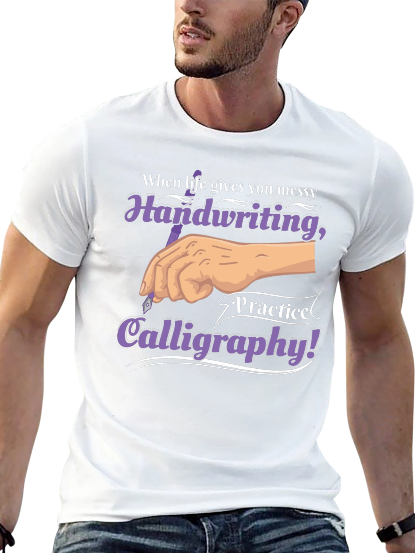 Calligraphy Practice T-Shirt Handwriting Art Tee