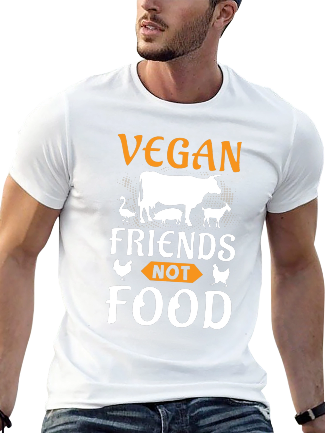 Vegan Friends Not Food Graphic Tee