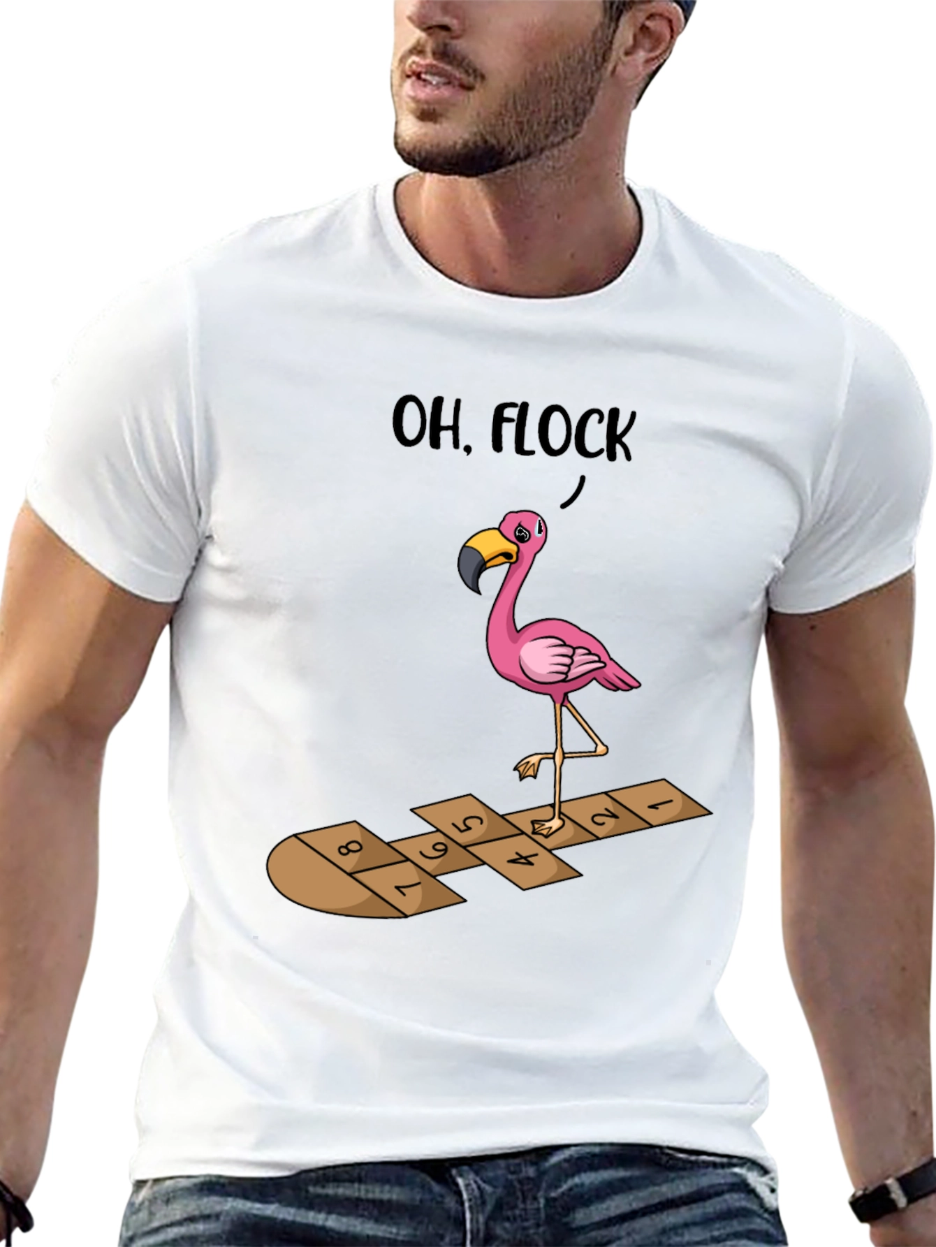 Oh Flock! Flamingo Hopscotch Graphic Tee