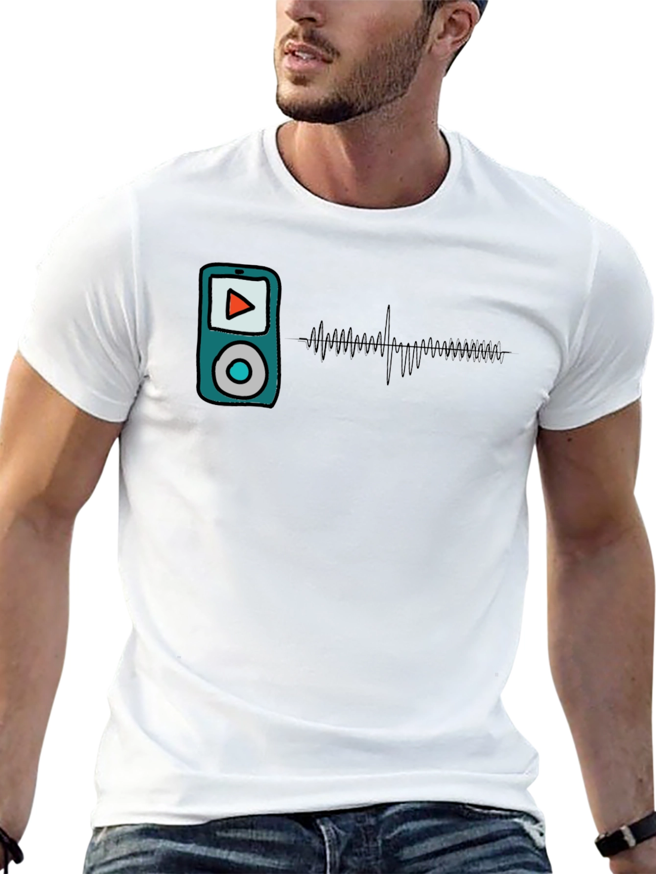 Music Player Graphic T-Shirt - Modern Style