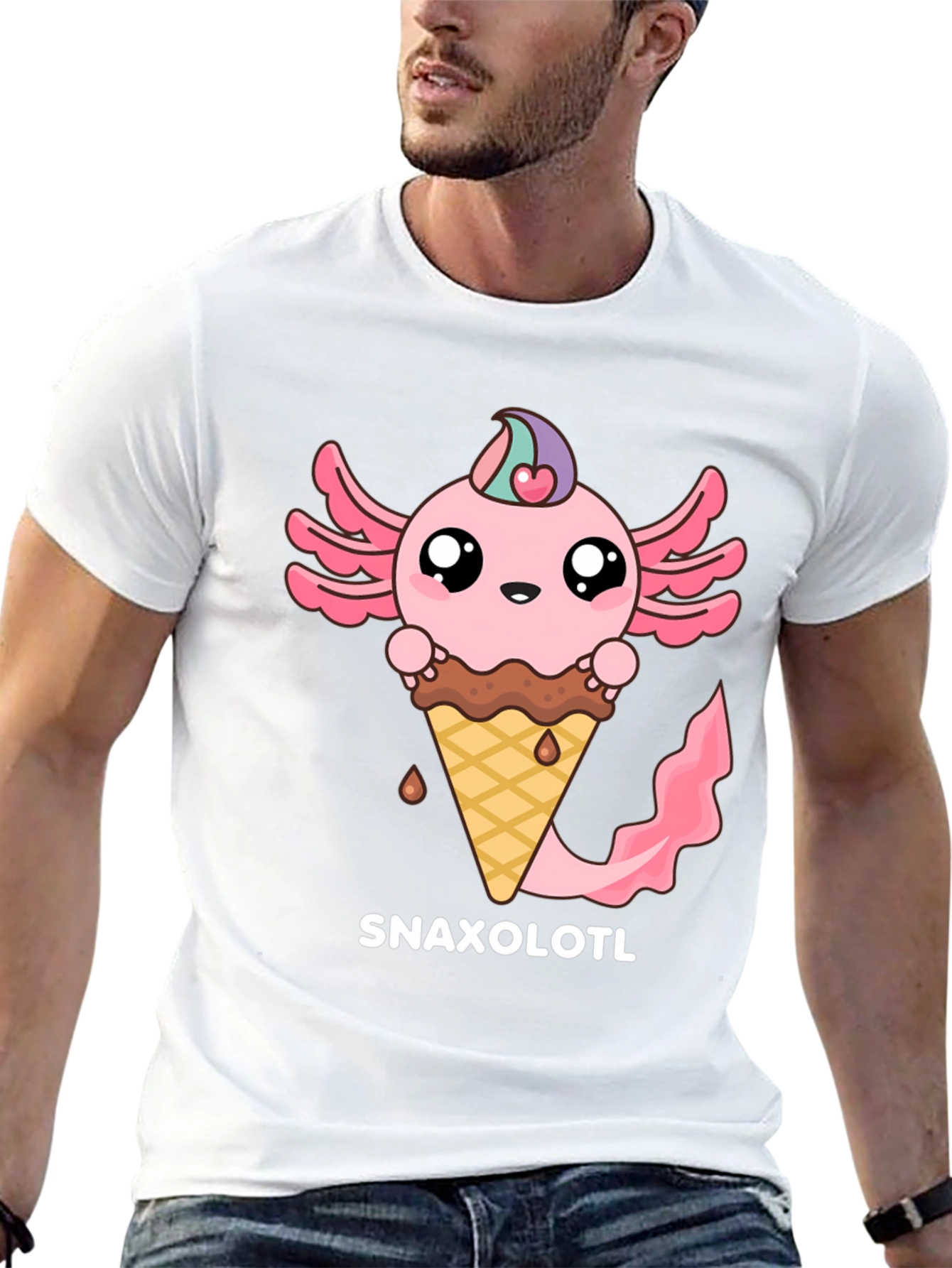 Snaxolotl T-Shirt - Axolotl Ice Cream Cone Tee