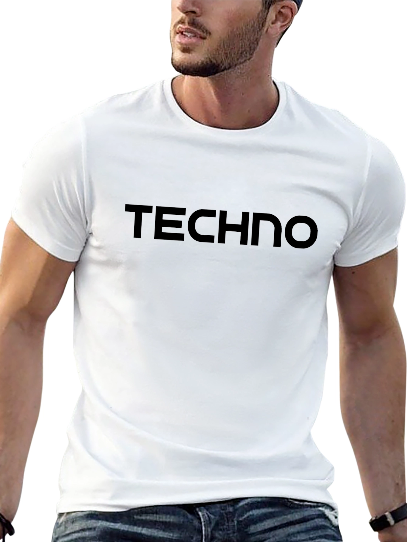 Techno Graphic Tee - Minimalist Black T-Shirt