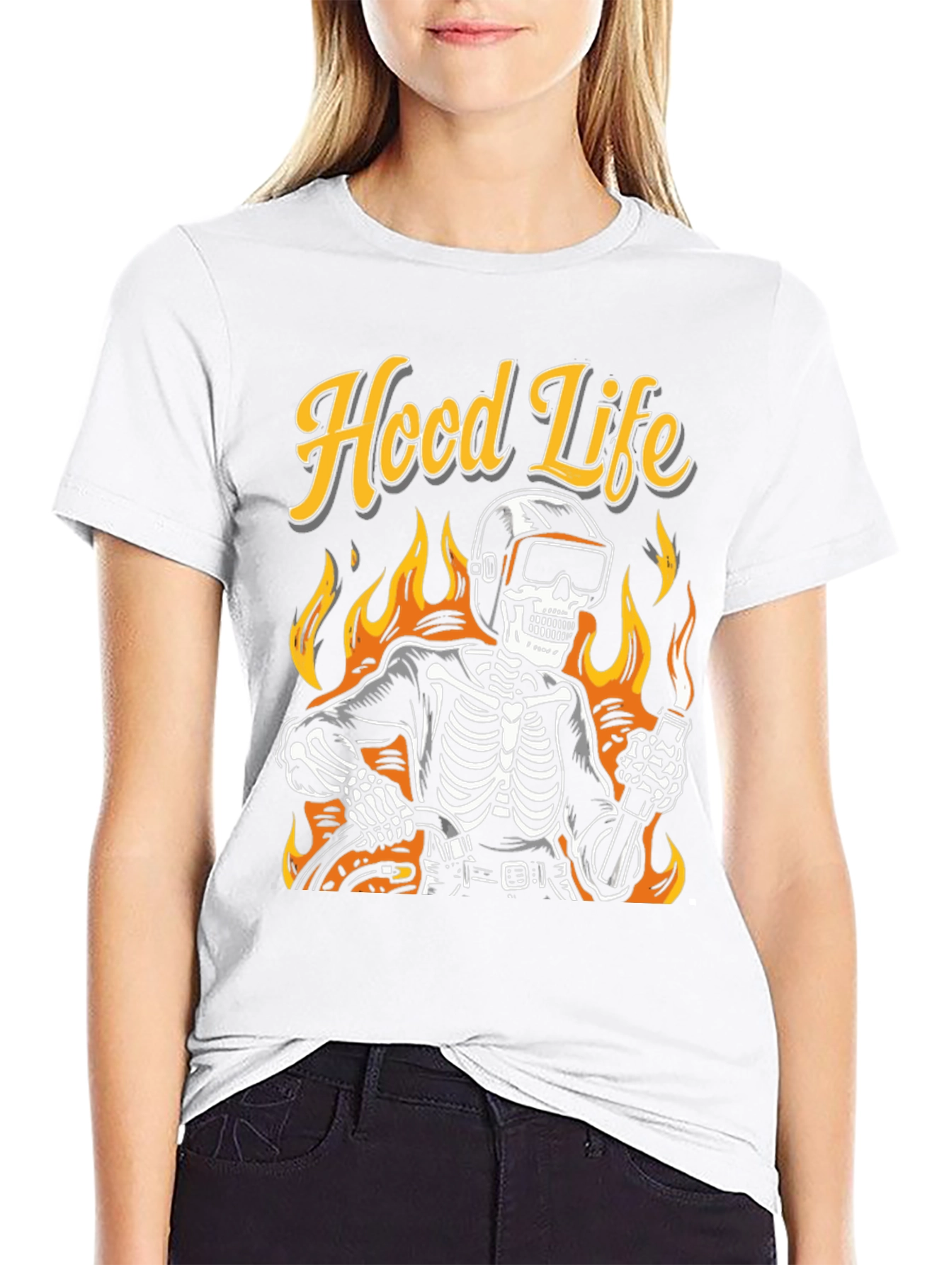 Hood Life Skeleton Welder T-Shirt