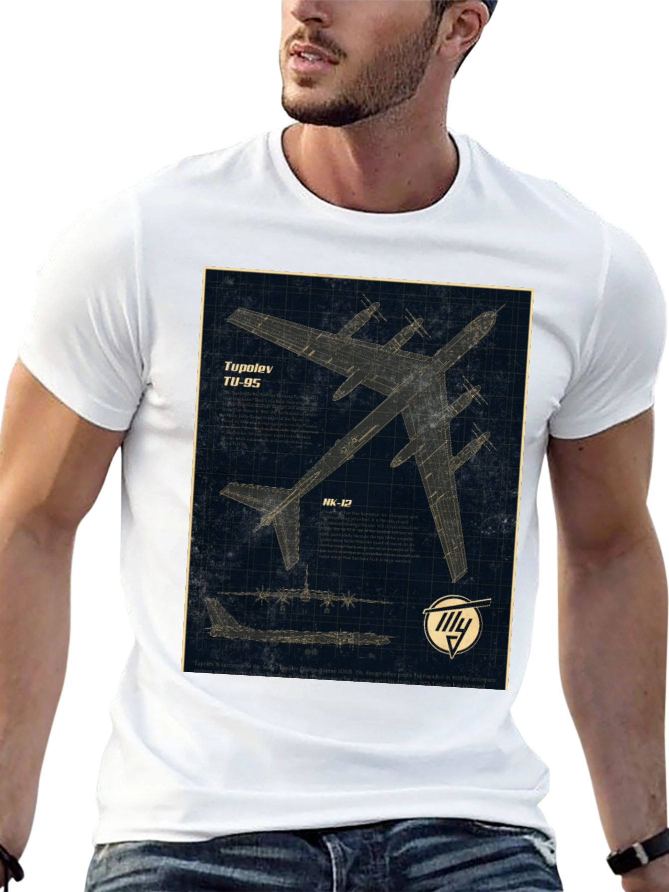 Tupolev TU-95 Blueprint Graphic T-Shirt