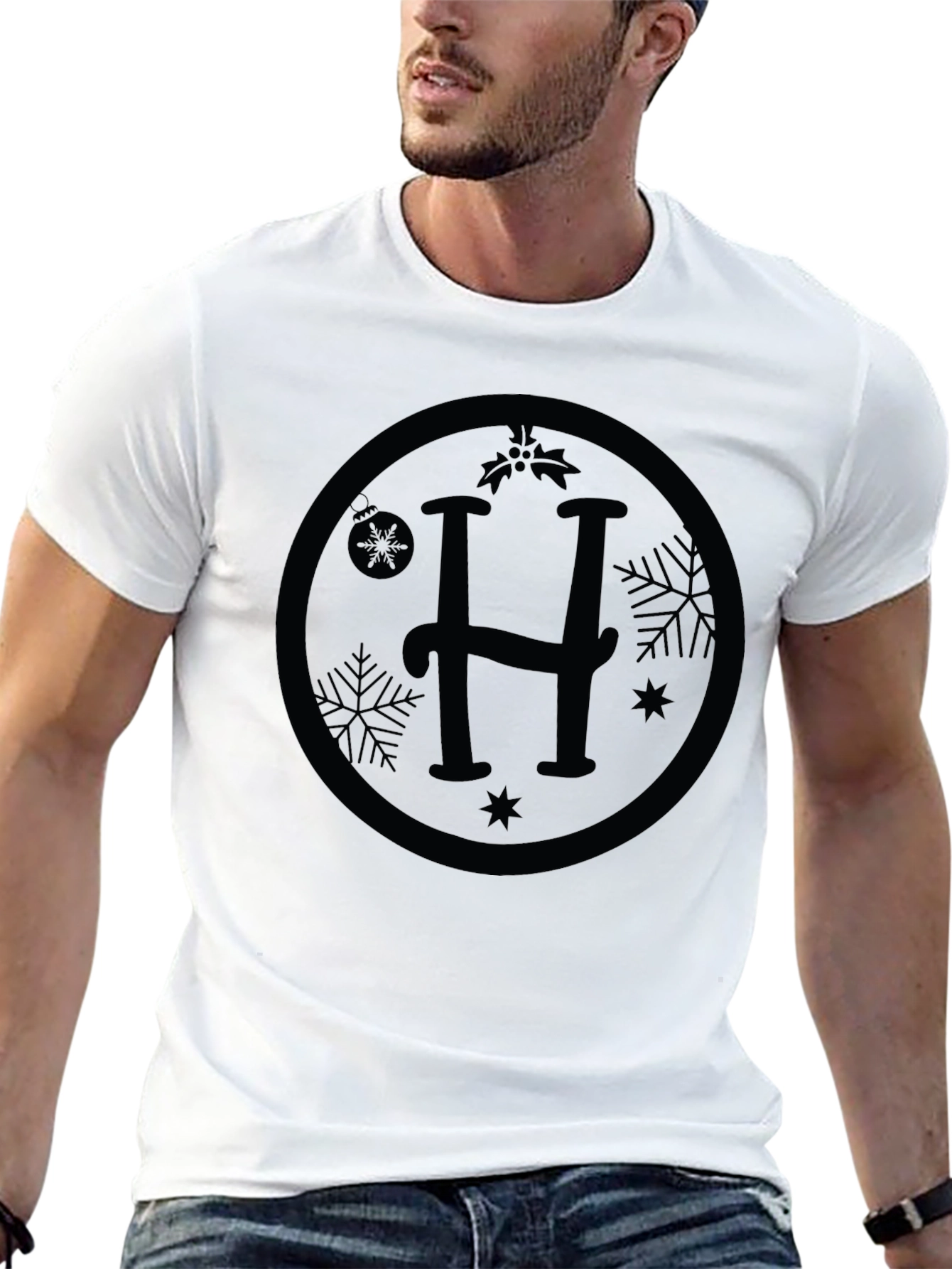 Monogram H Holiday Black T-Shirt