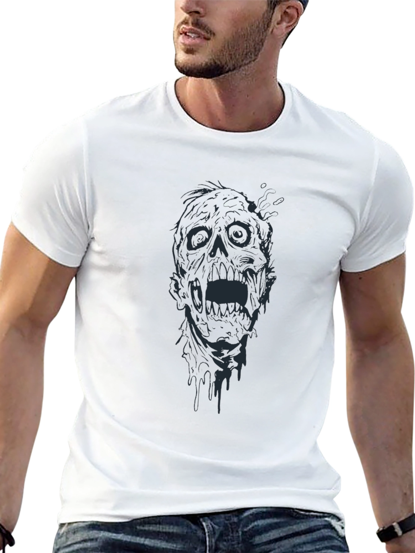 Zombie Graphic Tee - Black Horror T-Shirt
