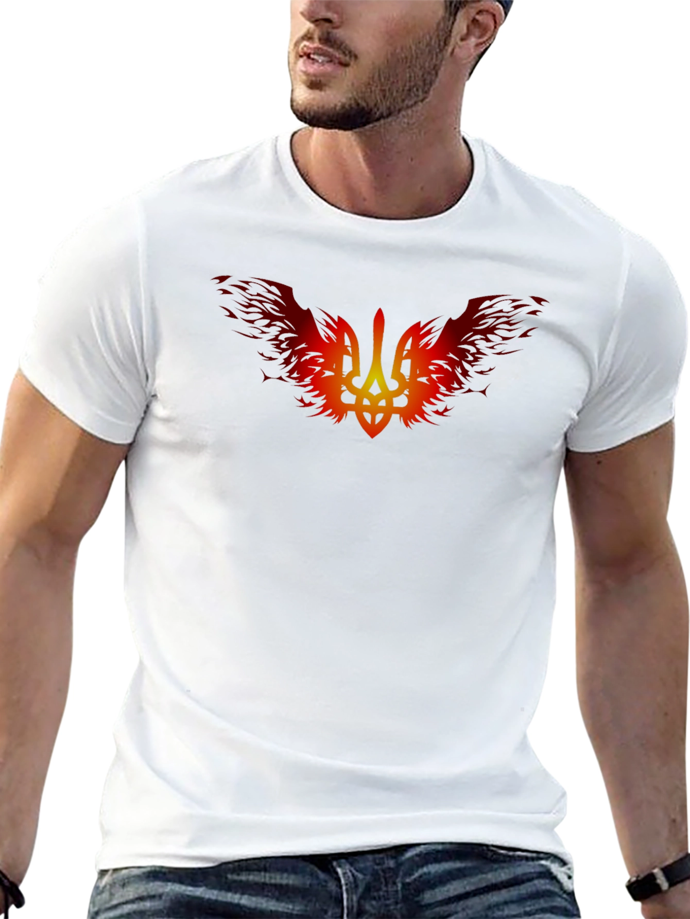 Fiery Ukrainian Trident Black T-Shirt