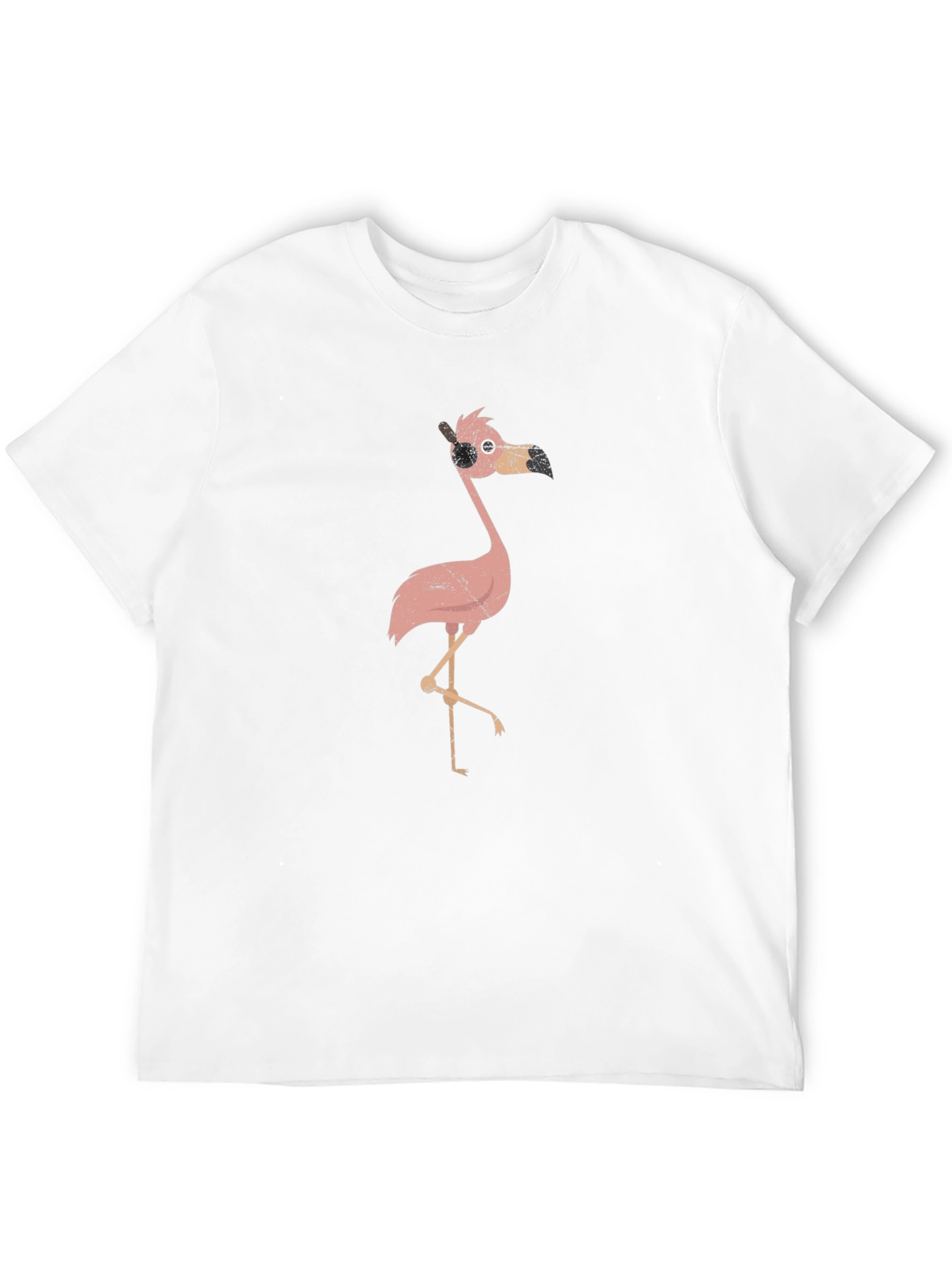 Cool Flamingo T-Shirt - Black Crew Neck Tee